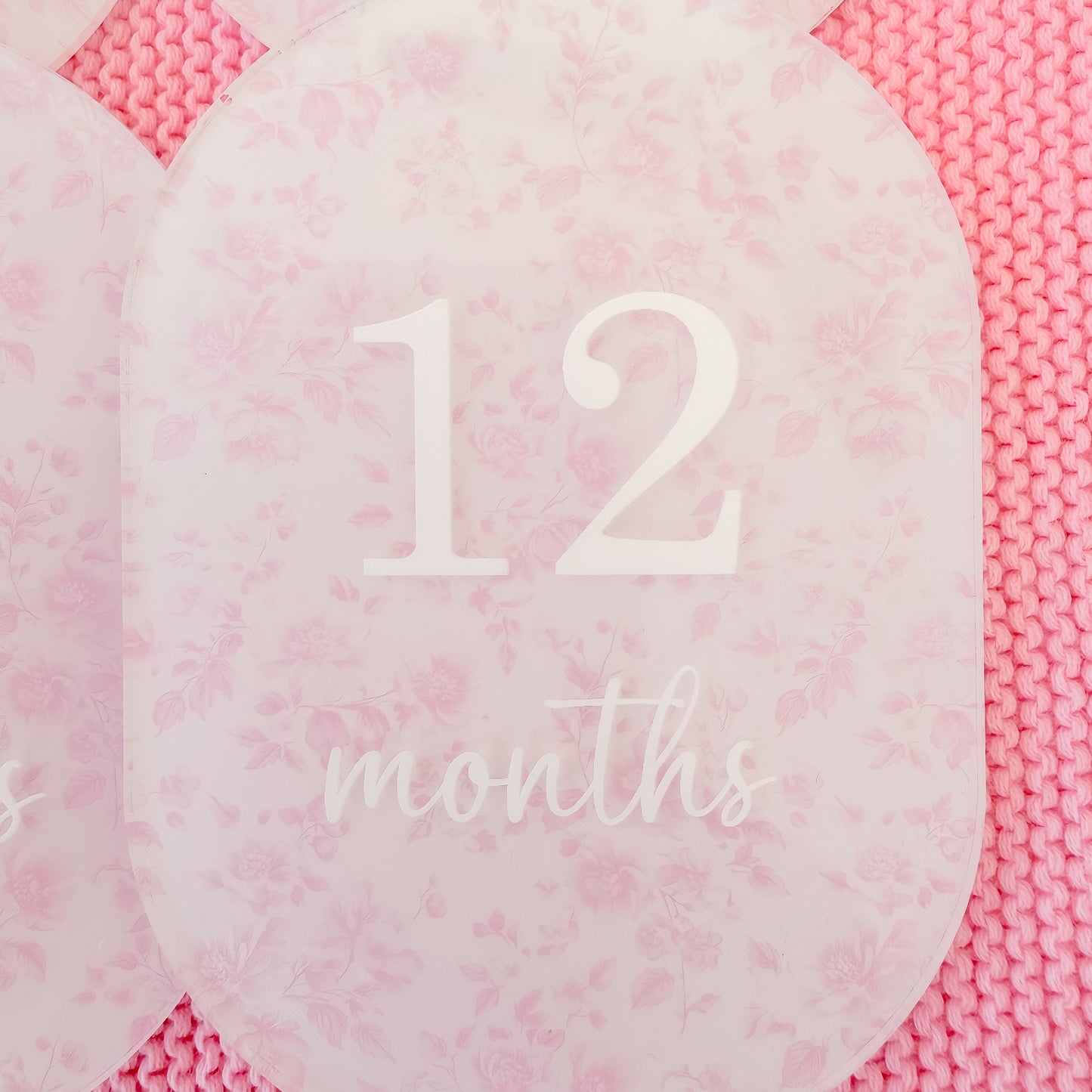 PINK FLORAL MILESTONE SET OVAL | UV Printed Acrylic
