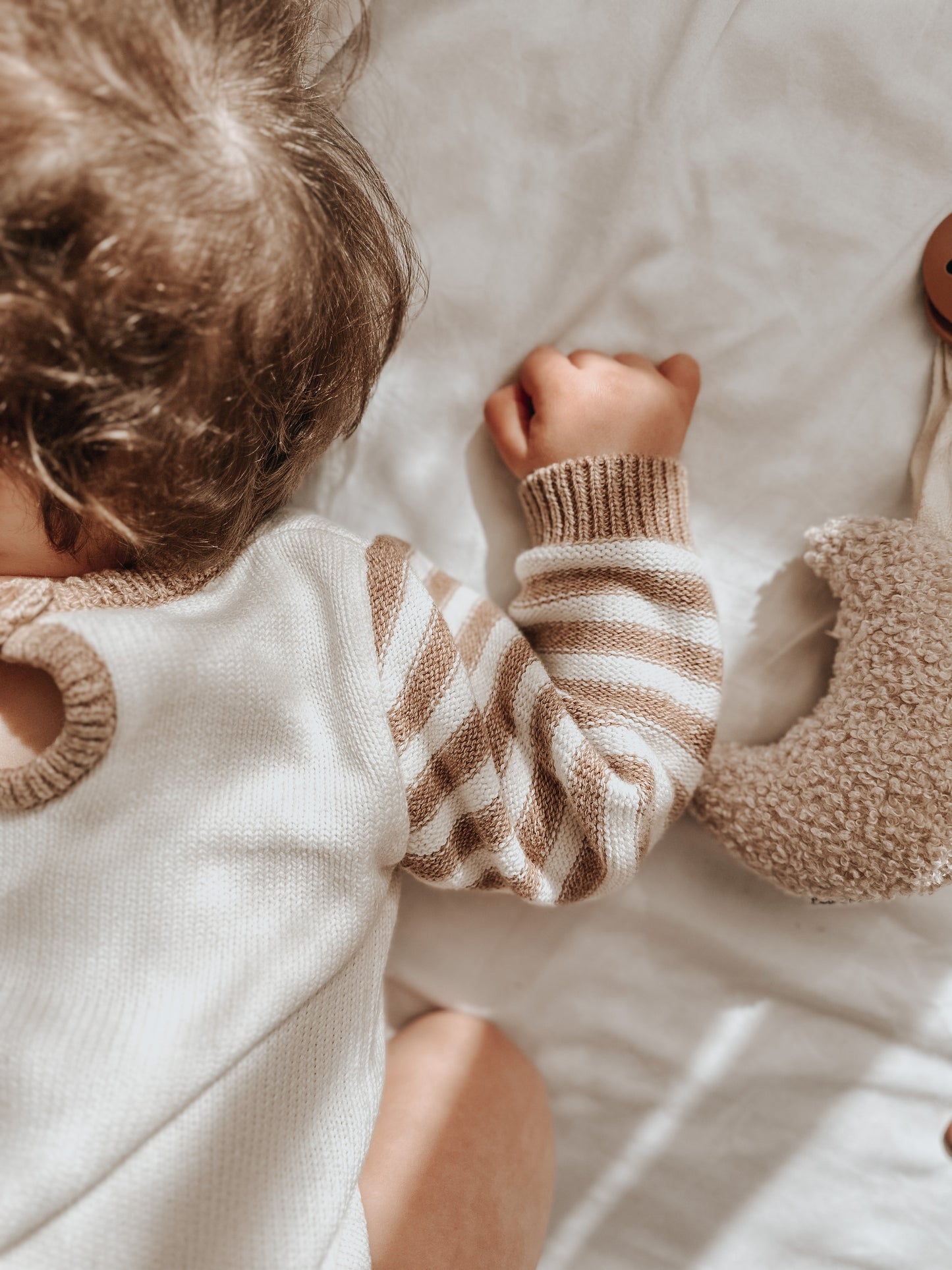 Toffee Stripe Knit Romper