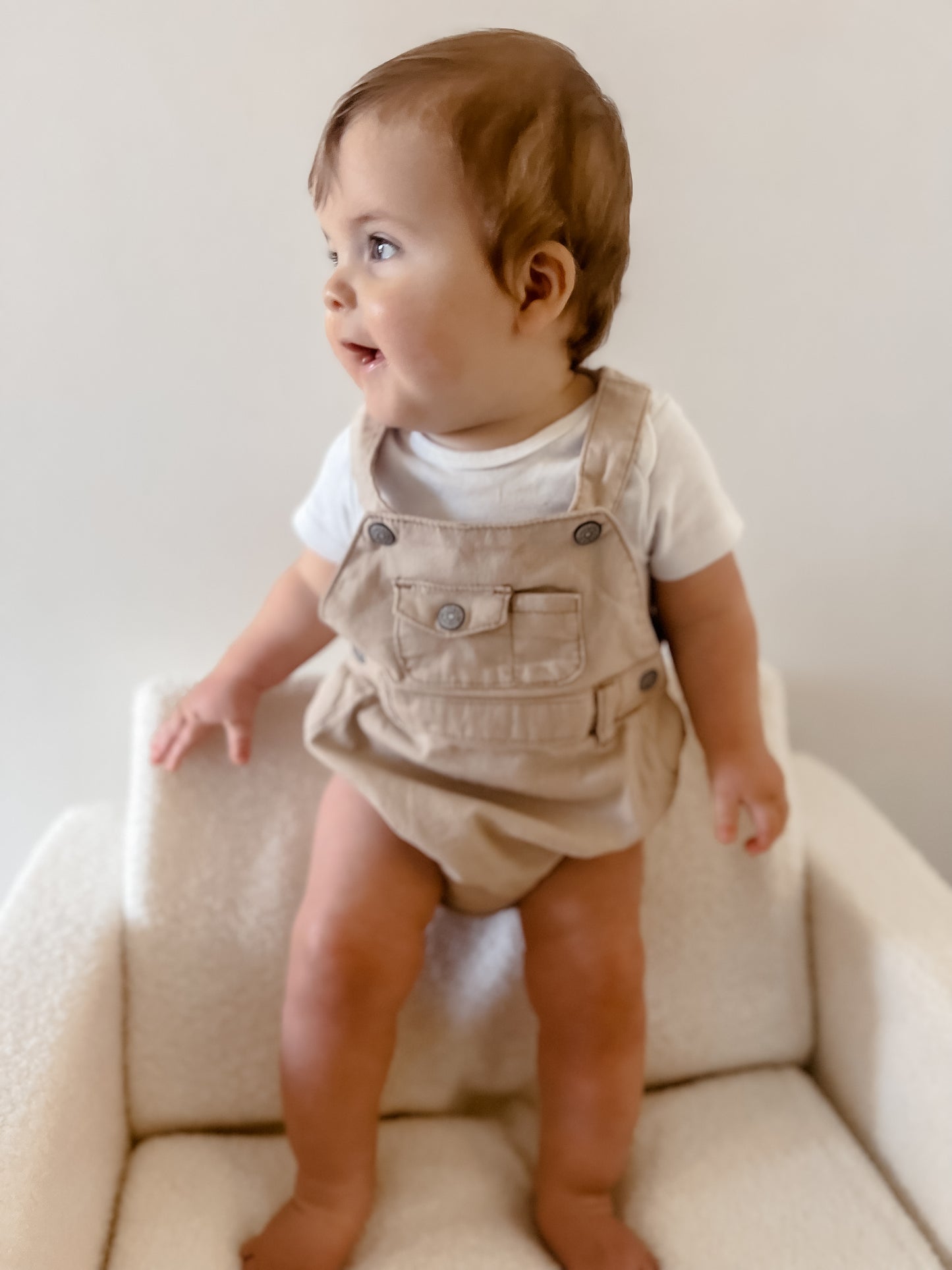 Savanna Utility Romper - Almond