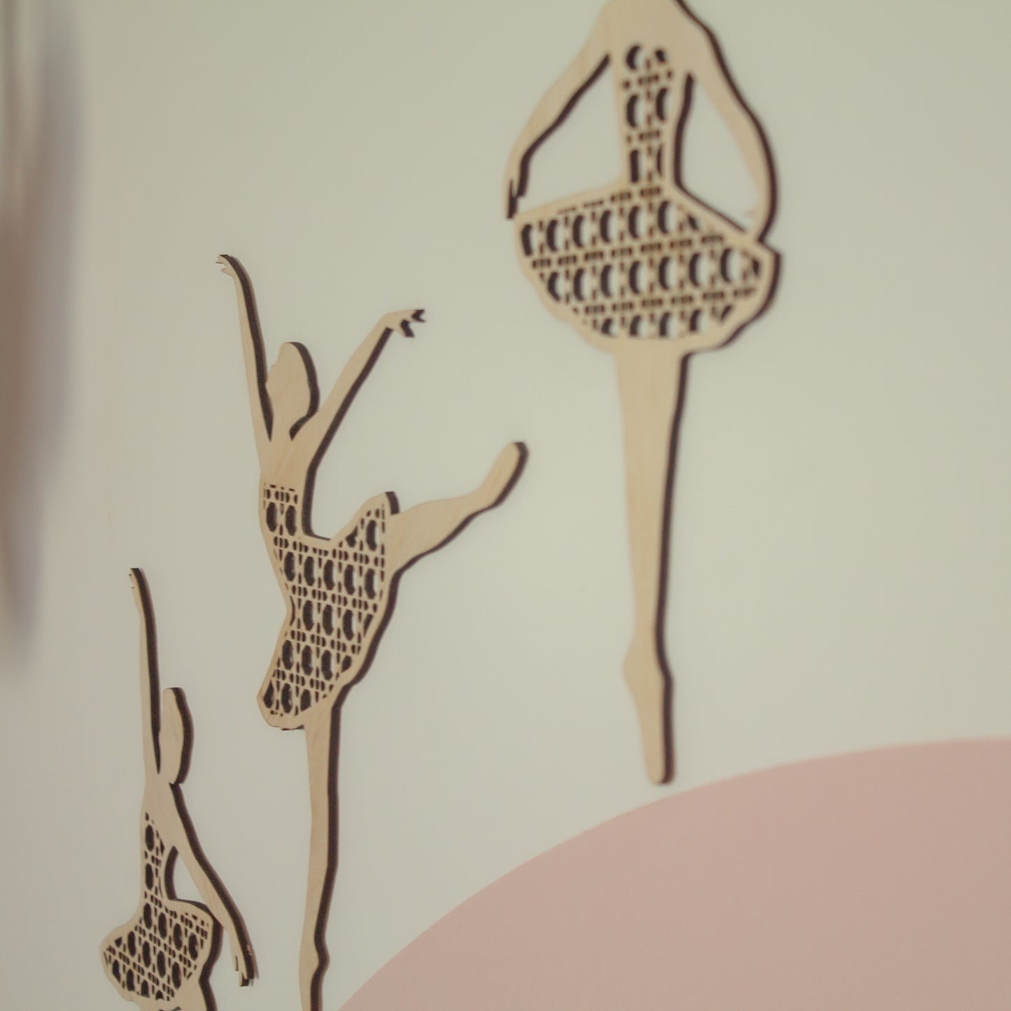 Wooden Rattan Look Ballerinas