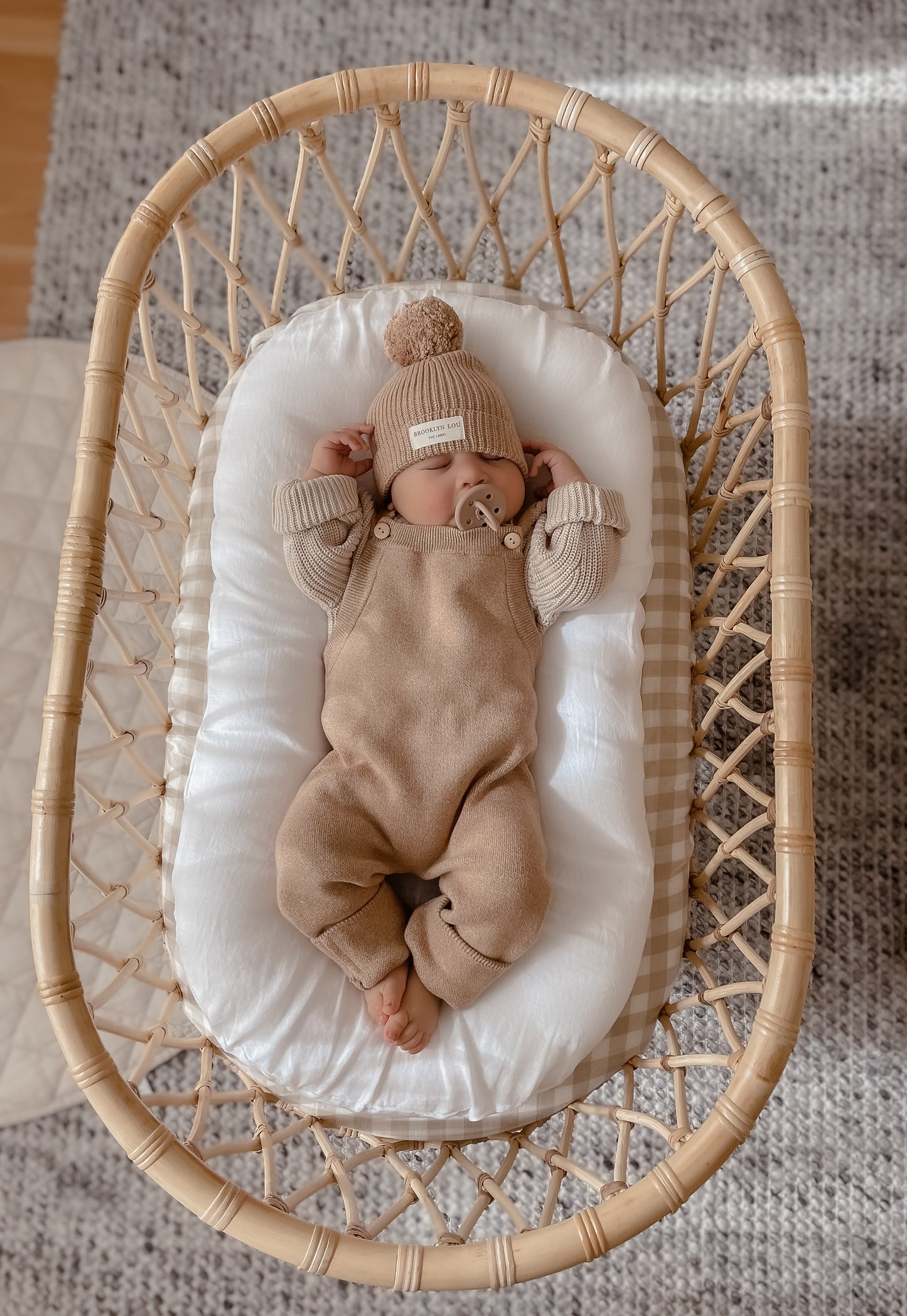 Toffee Marle Knit Overalls