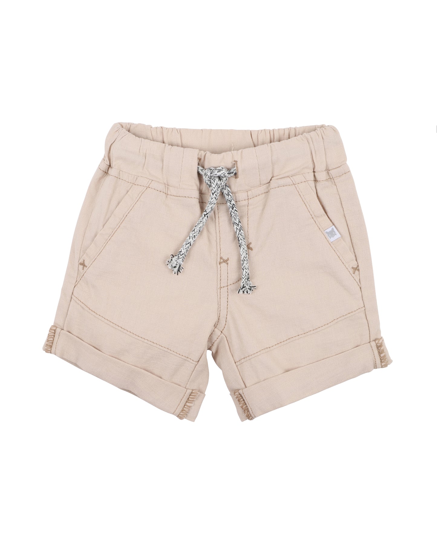 Savanna Canvas Woven Shorts - Almond - 0-2Y