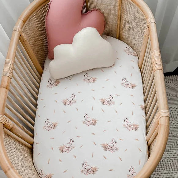 Swan Bassinet Sheet/ Change mat cover