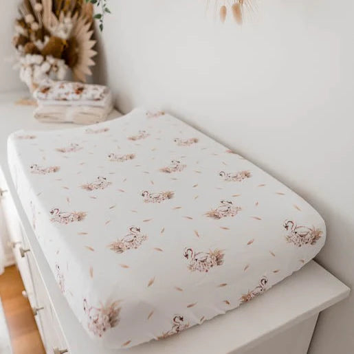 Swan Bassinet Sheet/ Change mat cover