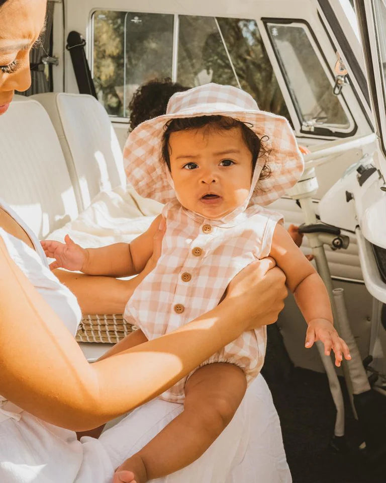 Quinn Check Cotton Romper