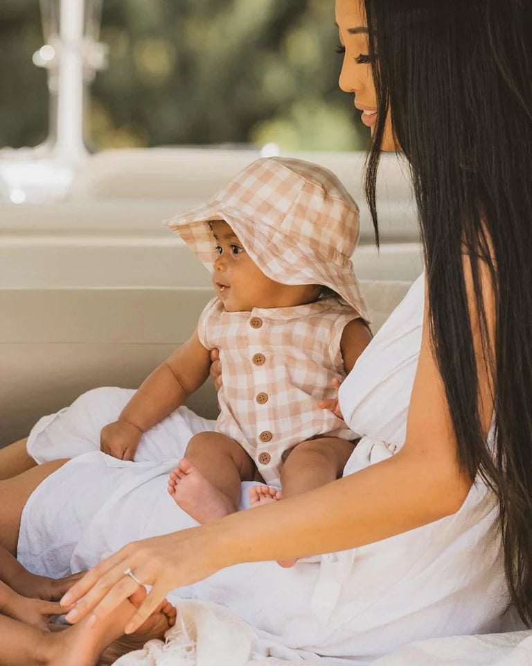 Quinn Check Cotton Romper