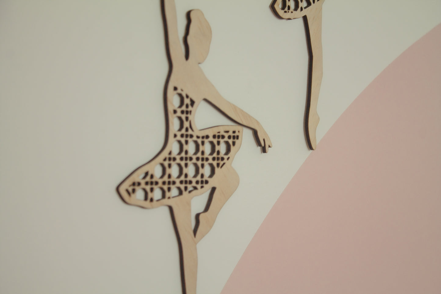 Wooden Rattan Look Ballerinas