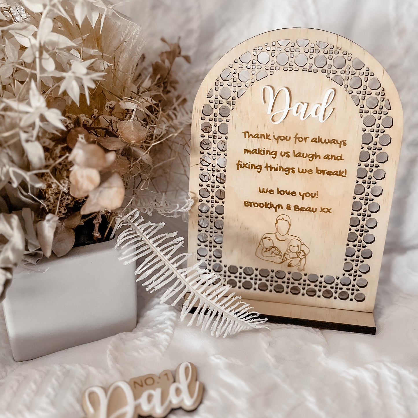 Wooden Rattan Arch Quote w/ stand *OPTIONS/PERSONALISE