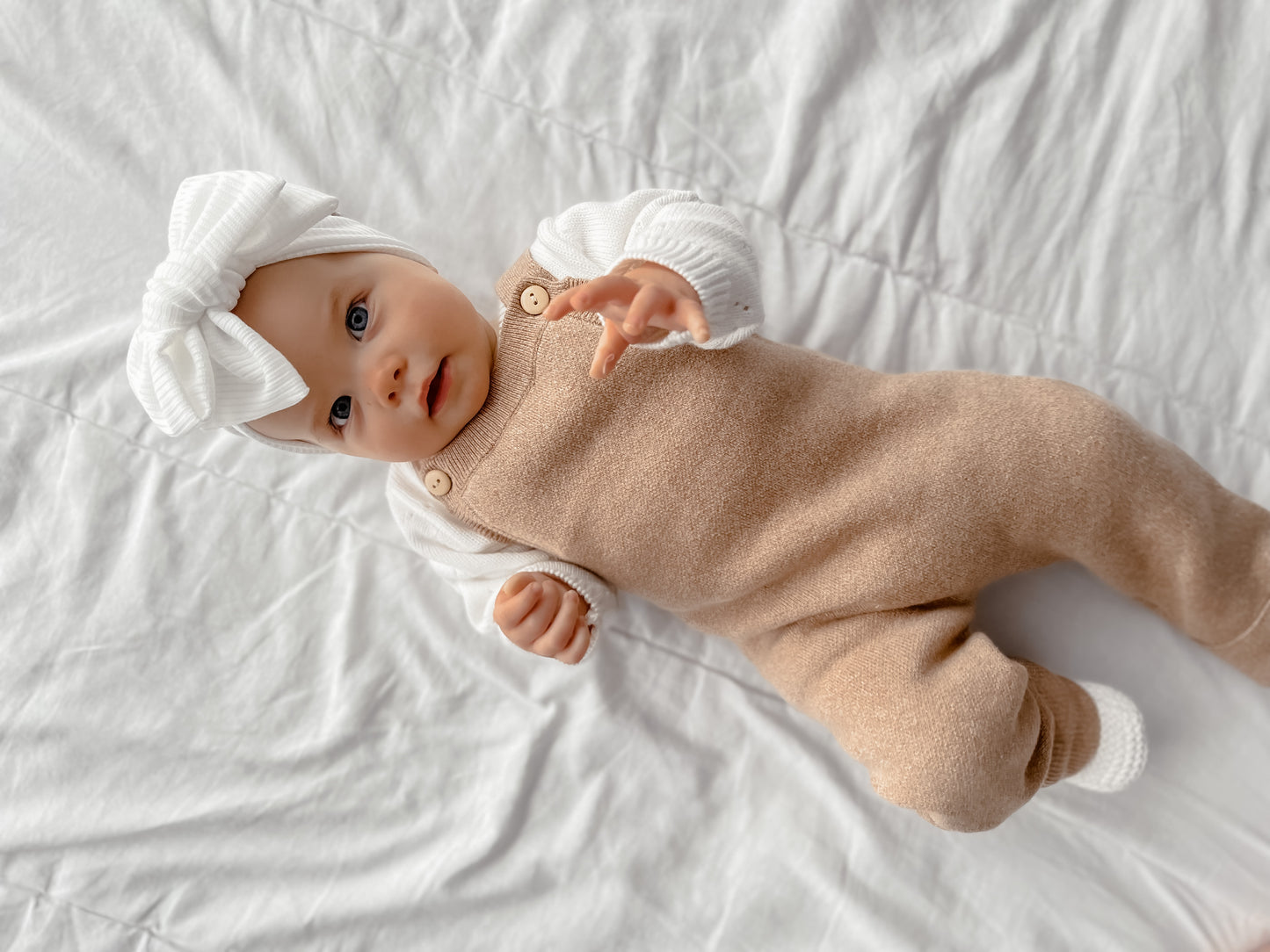 Toffee Marle Knit Overalls