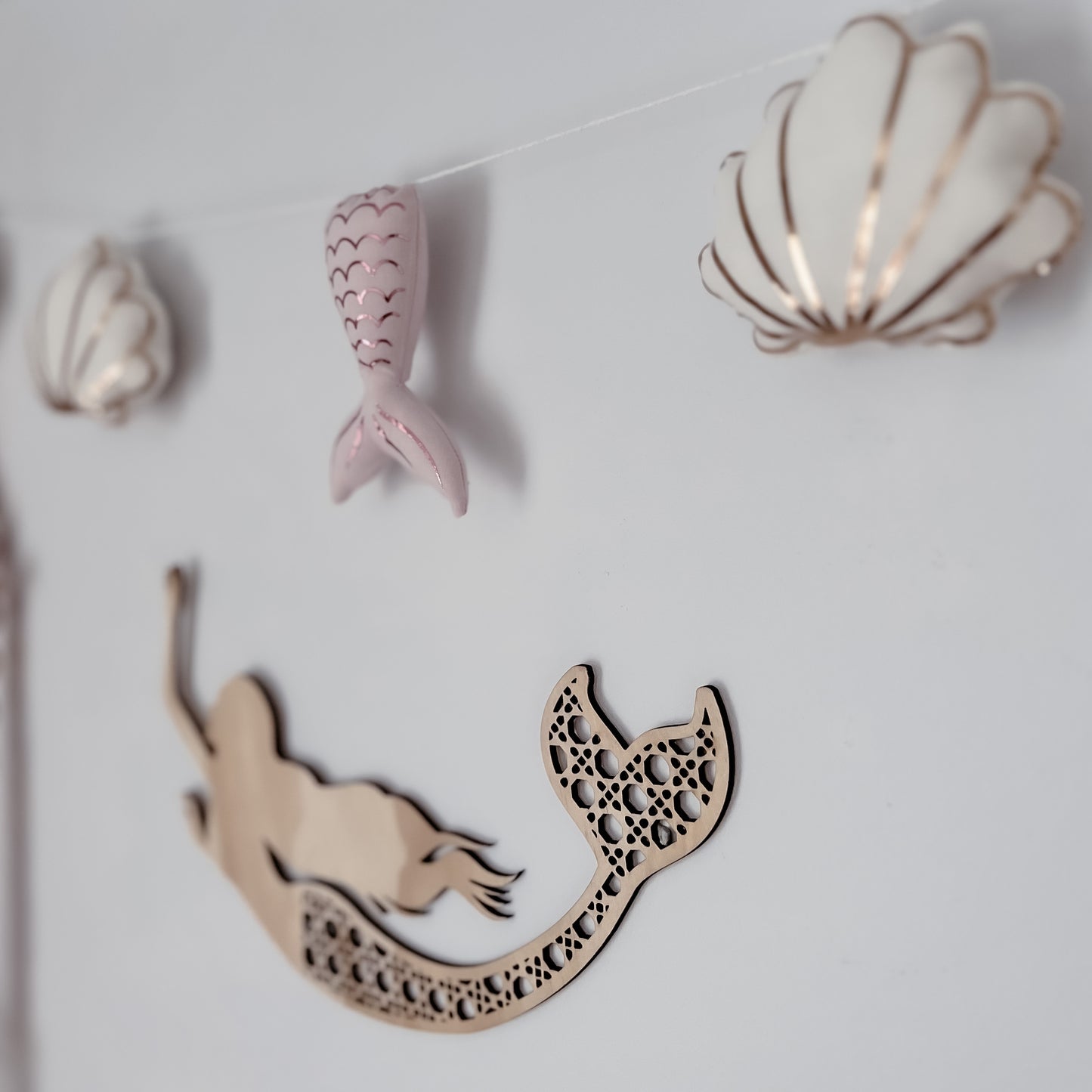 Wooden Rattan Look Wall Decors - Mermaids