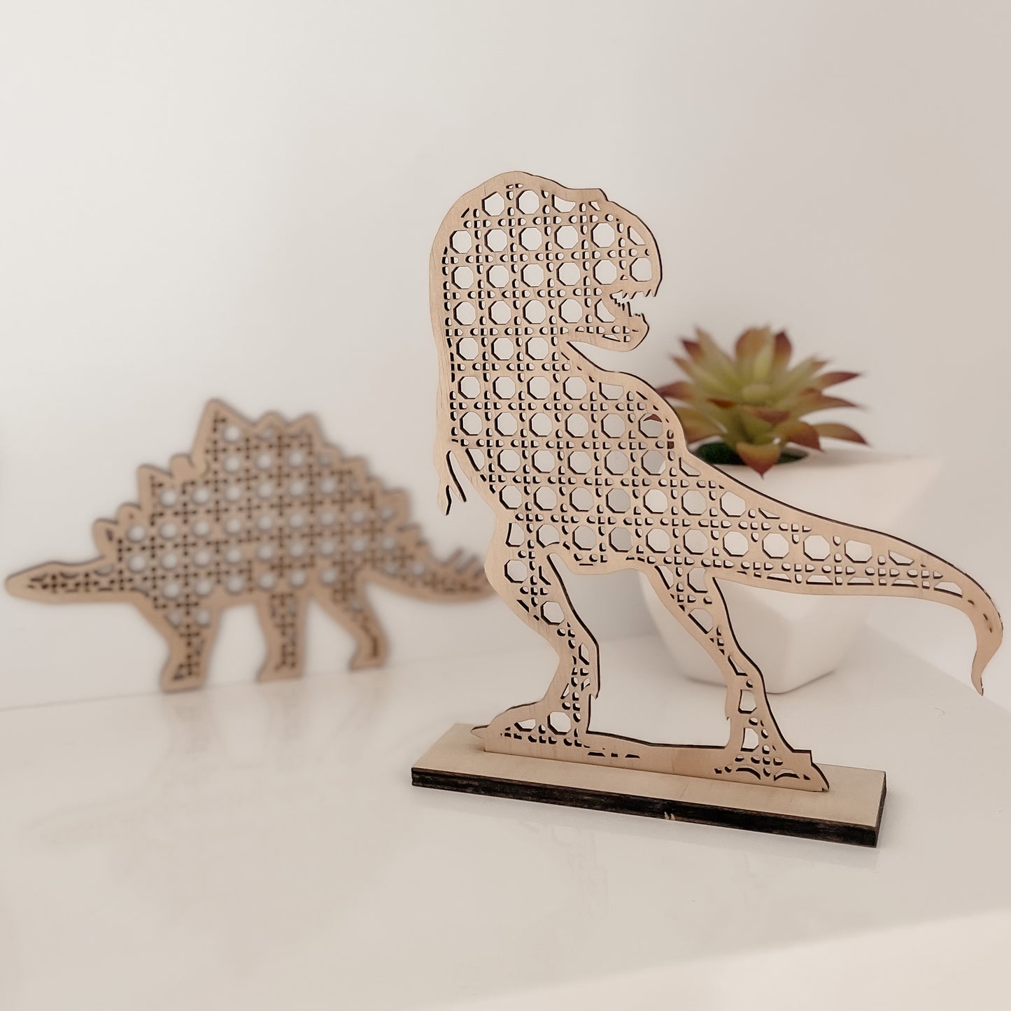 Wooden Rattan Look Bedroom Decors - Dinosaur