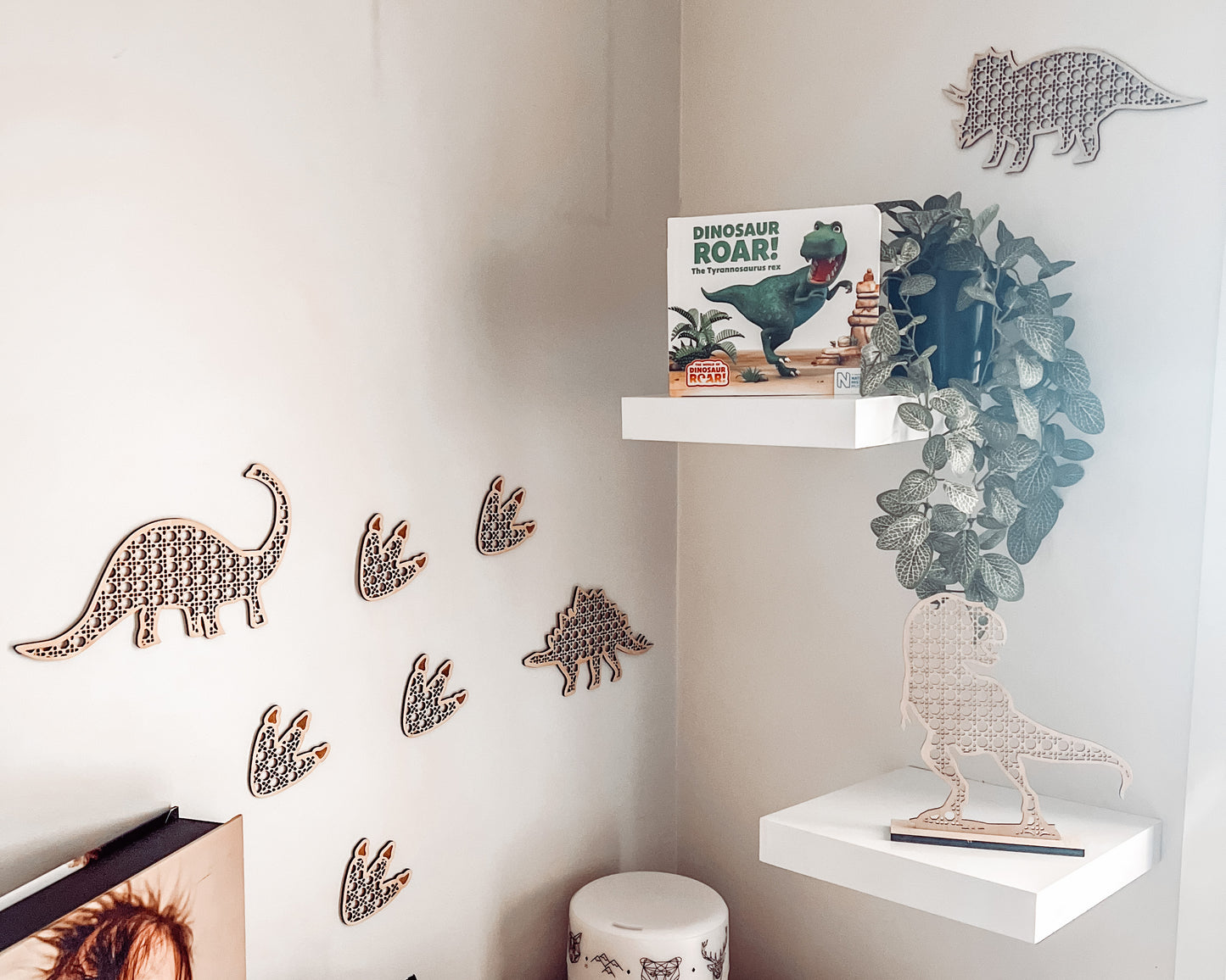 Wooden Rattan Look Bedroom Decors - Dinosaur