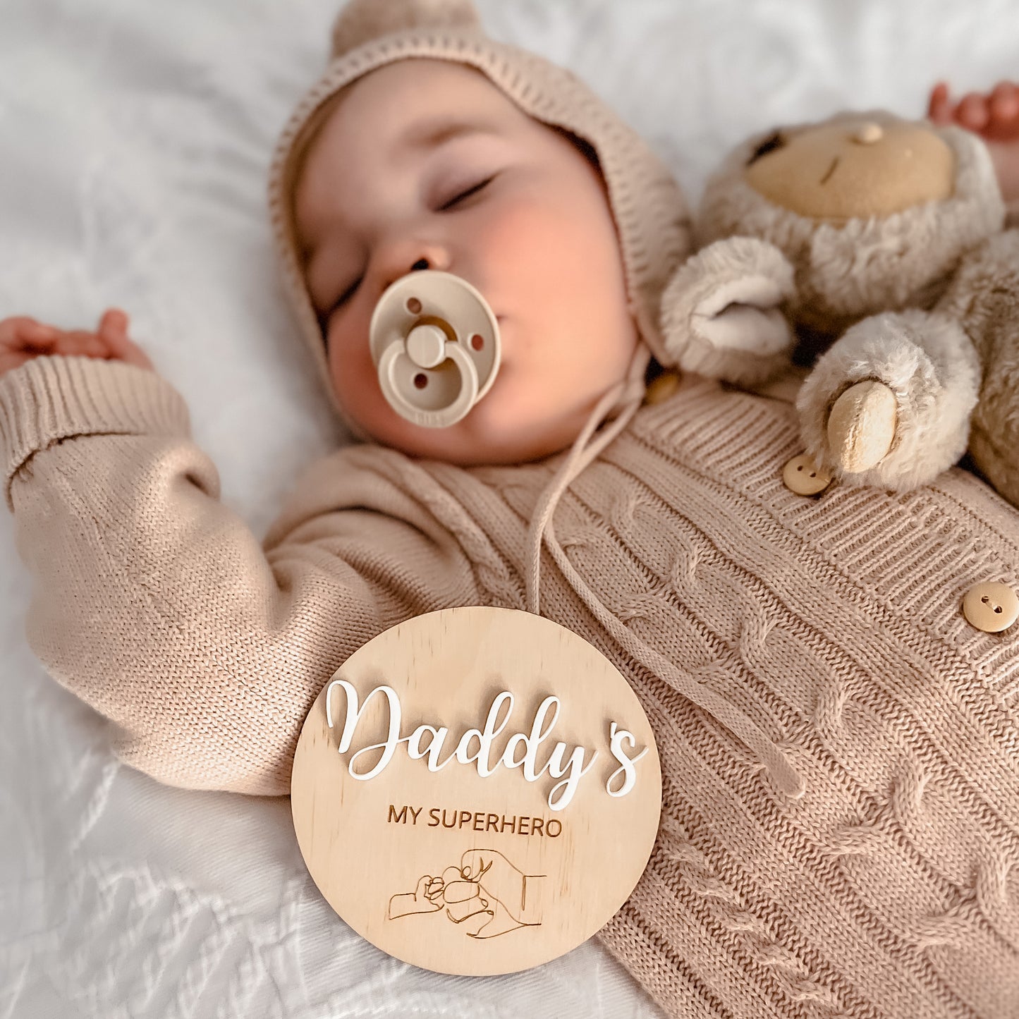 Wooden "Daddy's My Superhero" Plaque
