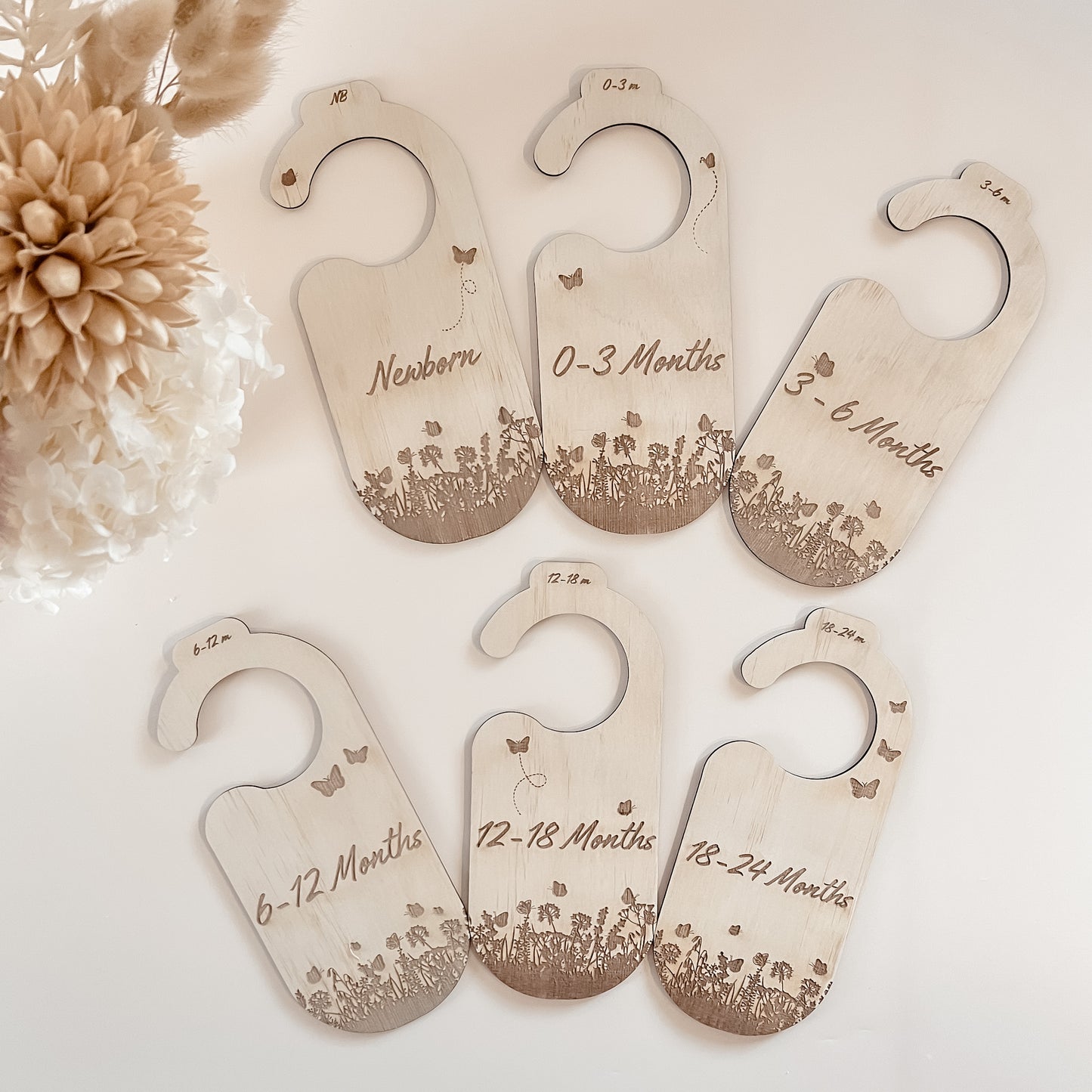 Wooden Nursery/Baby Wardrobe Dividers - Butterflies