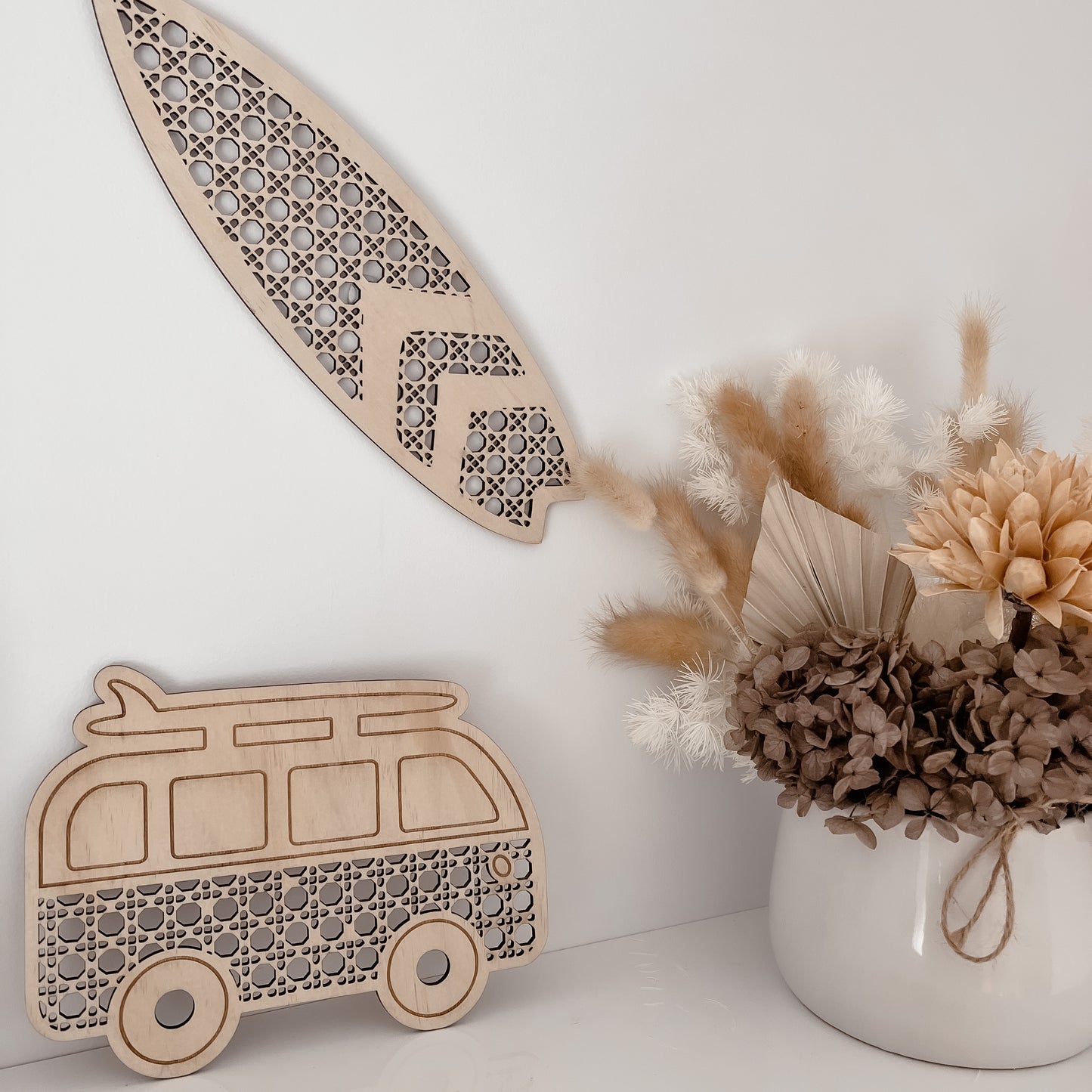 Wooden Rattan Look Decors - Kombi Van