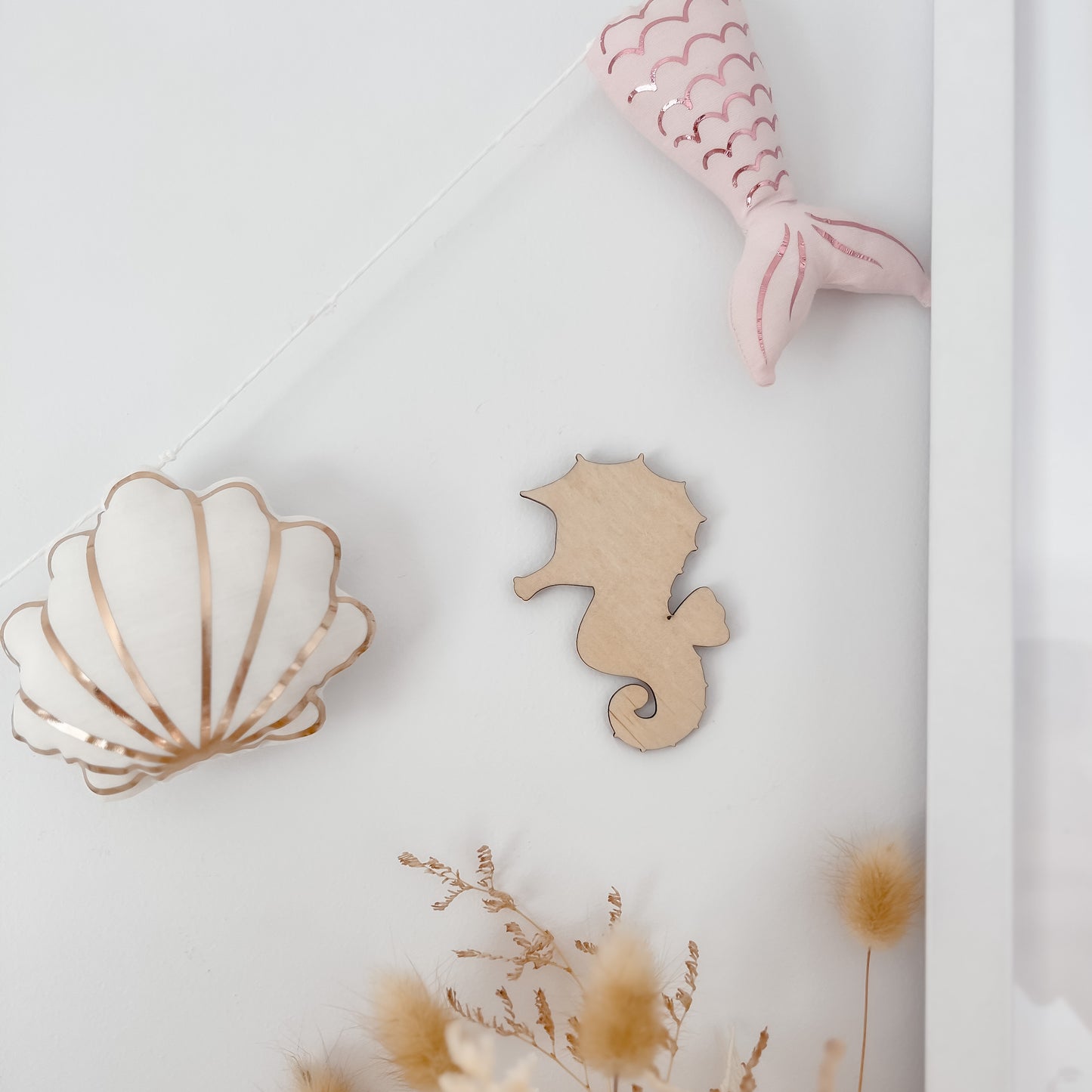 Wooden Rattan Look Wall Decors - Mermaids