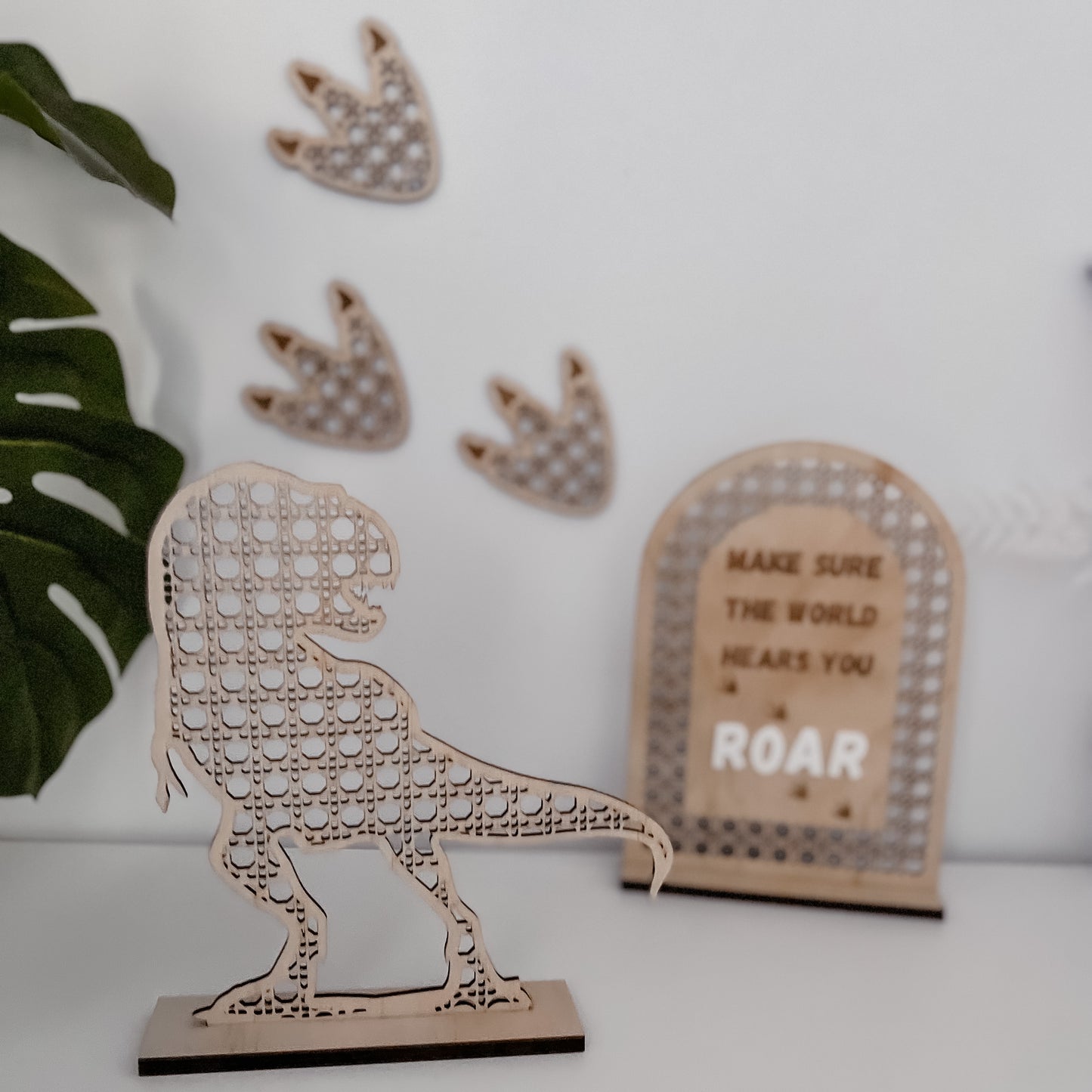 Wooden Rattan Look Bedroom Decors - Dinosaur