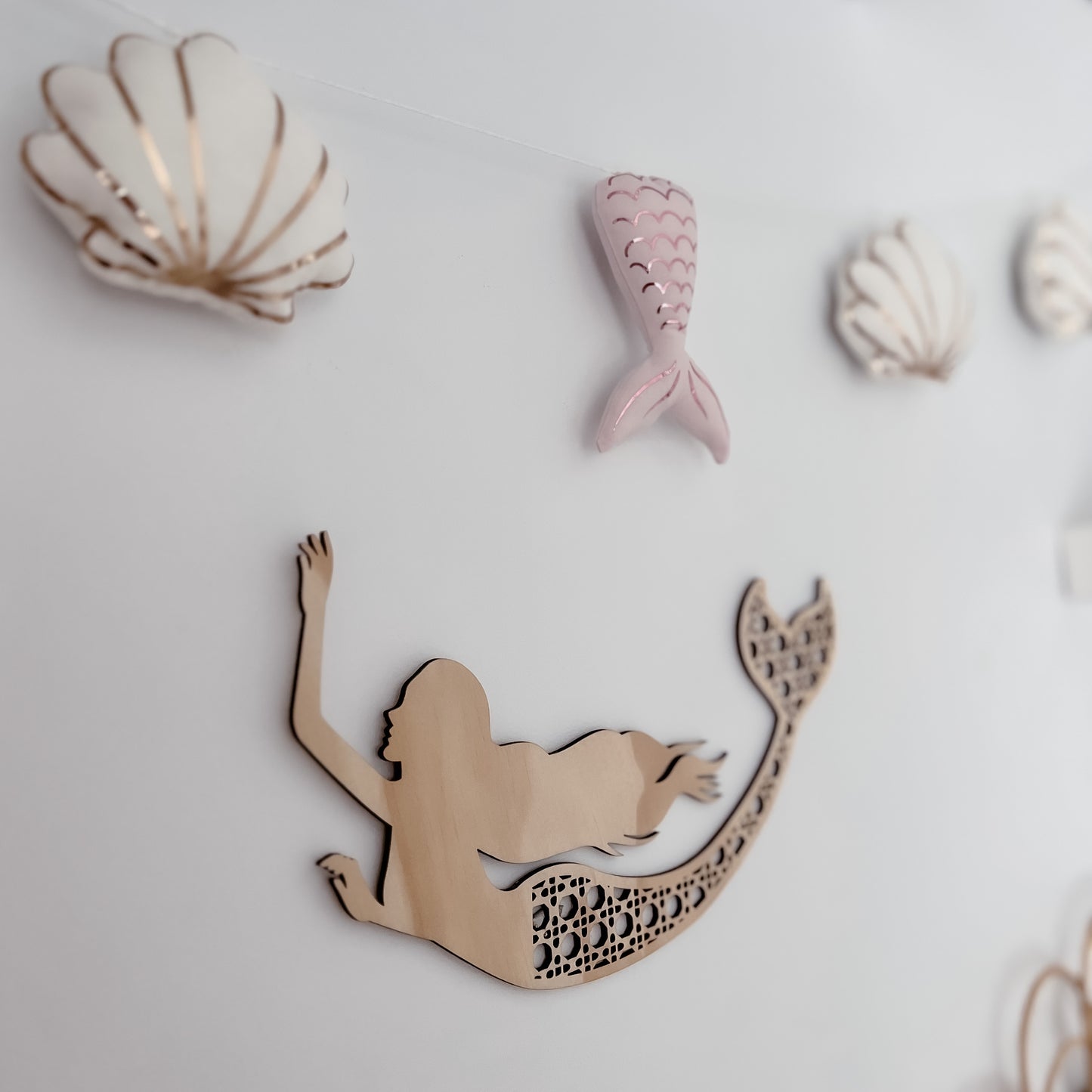 Wooden Rattan Look Wall Decors - Mermaids
