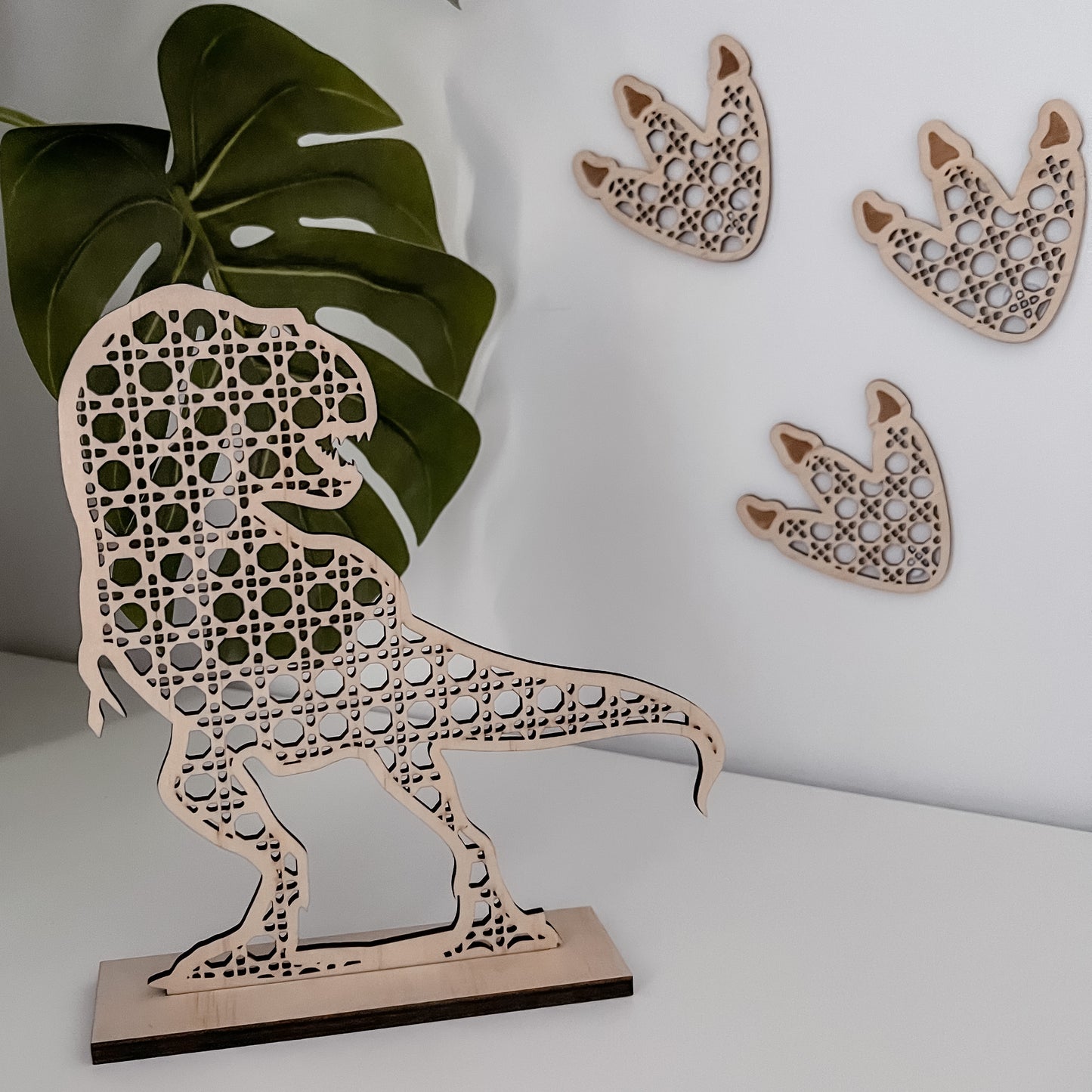 Wooden Rattan Look Bedroom Decors - Dinosaur