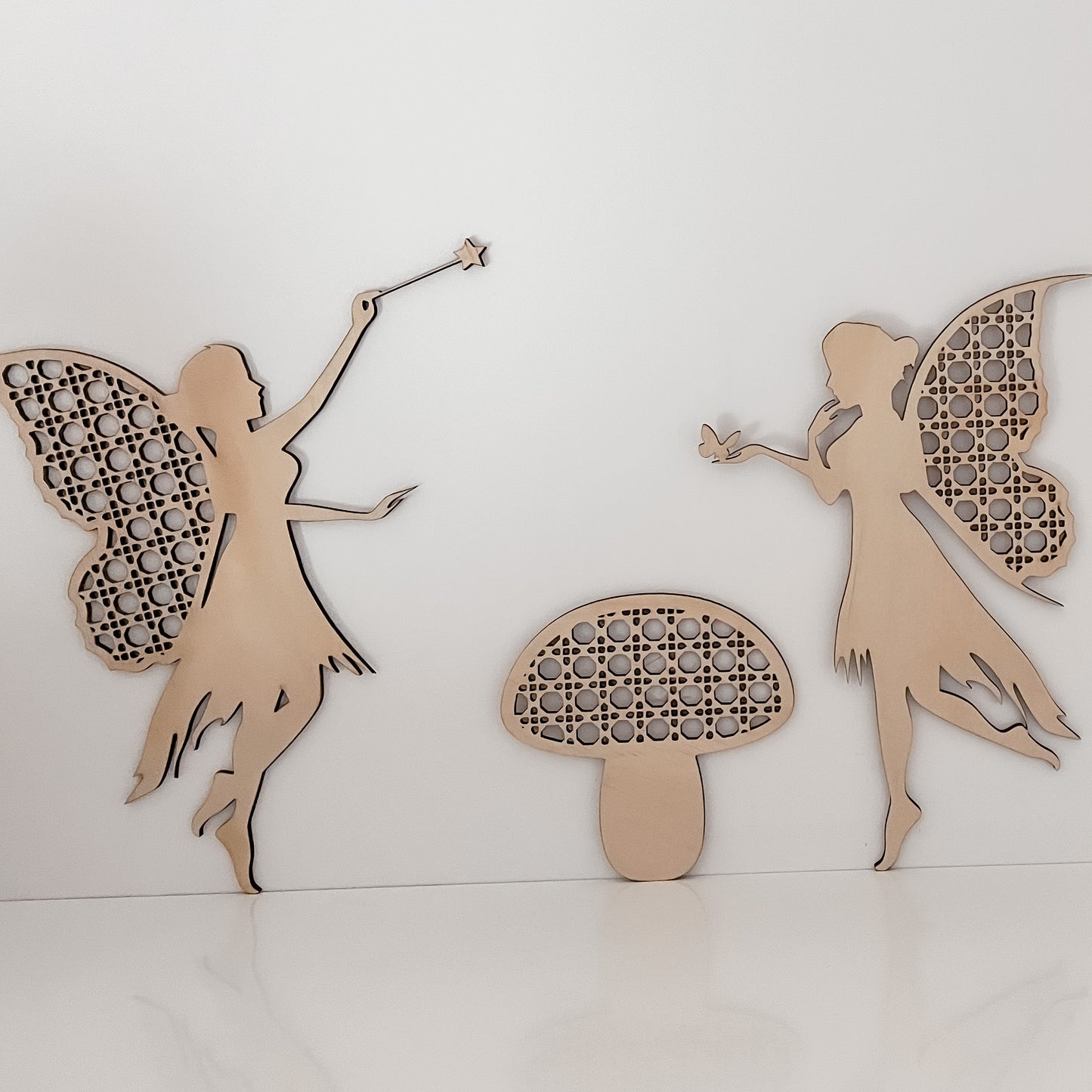 Wooden Rattan Look Wall Decors - Fairies