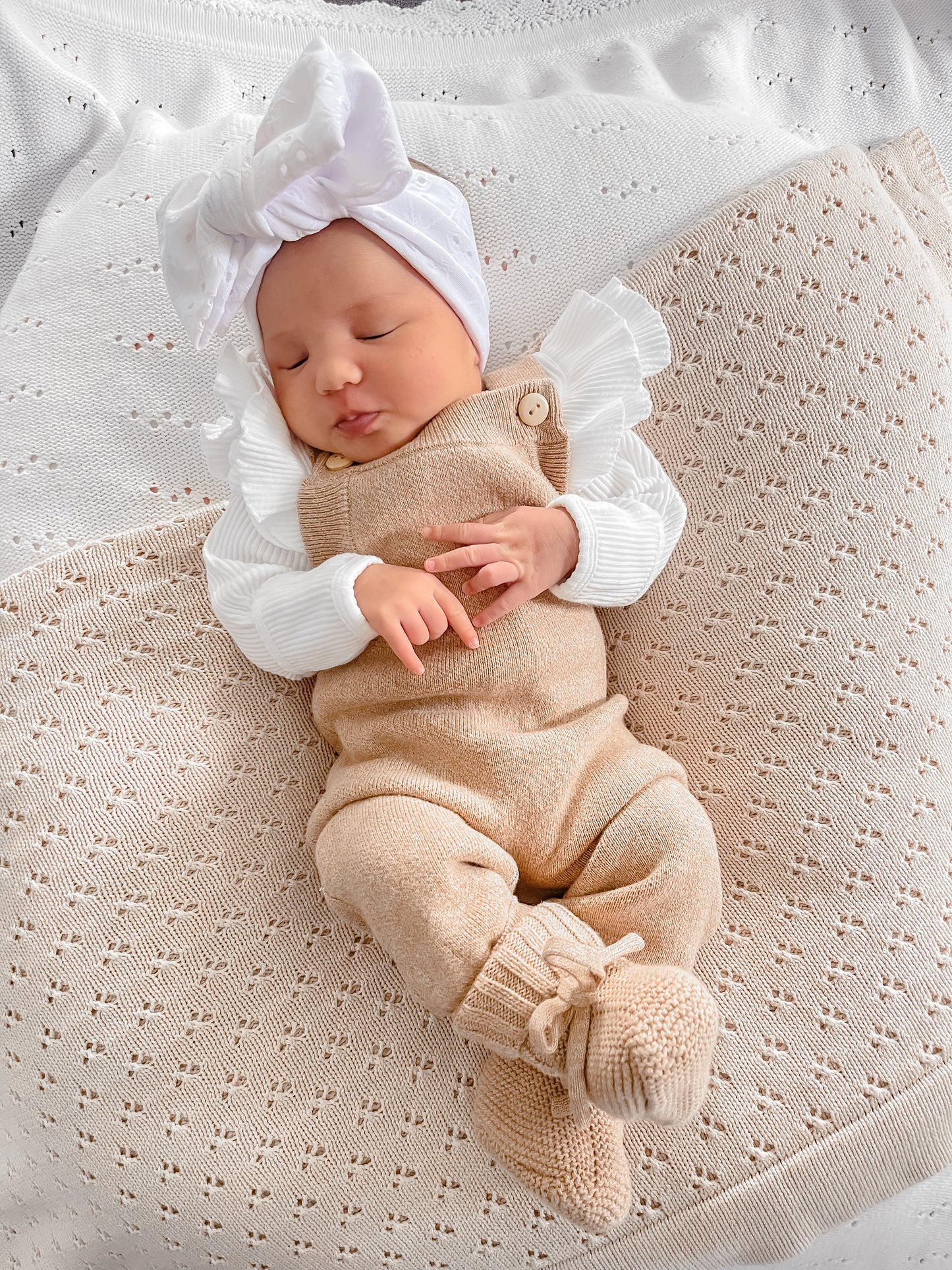 Toffee Marle Knit Overalls