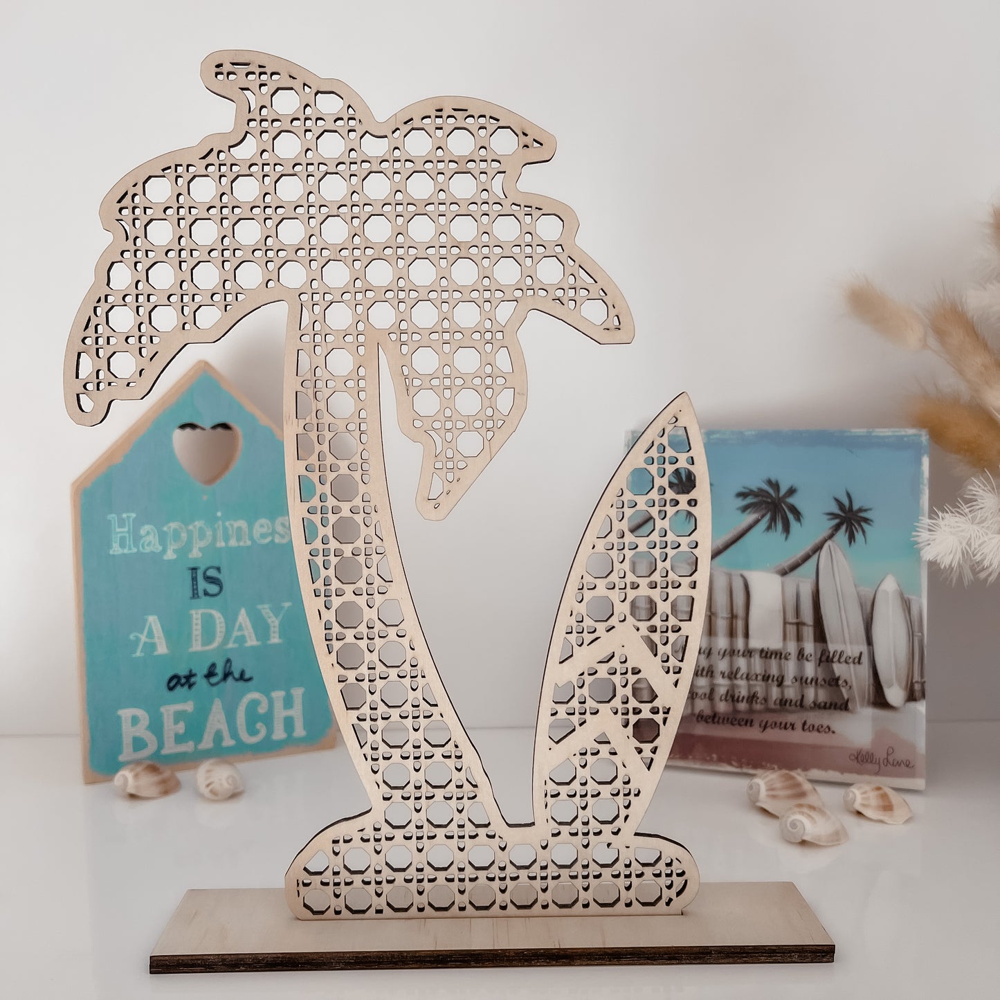 Wooden Rattan Look Palms