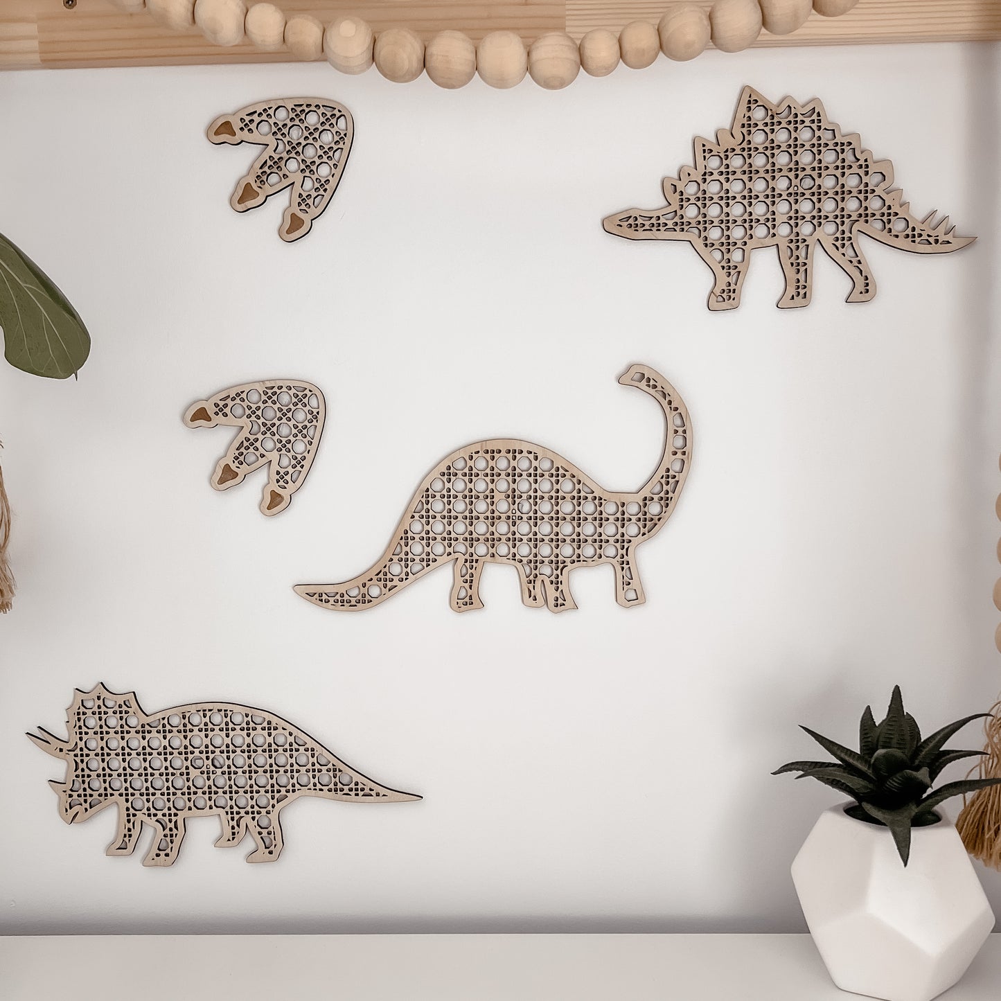 Wooden Rattan Look Bedroom Decors - Dinosaur