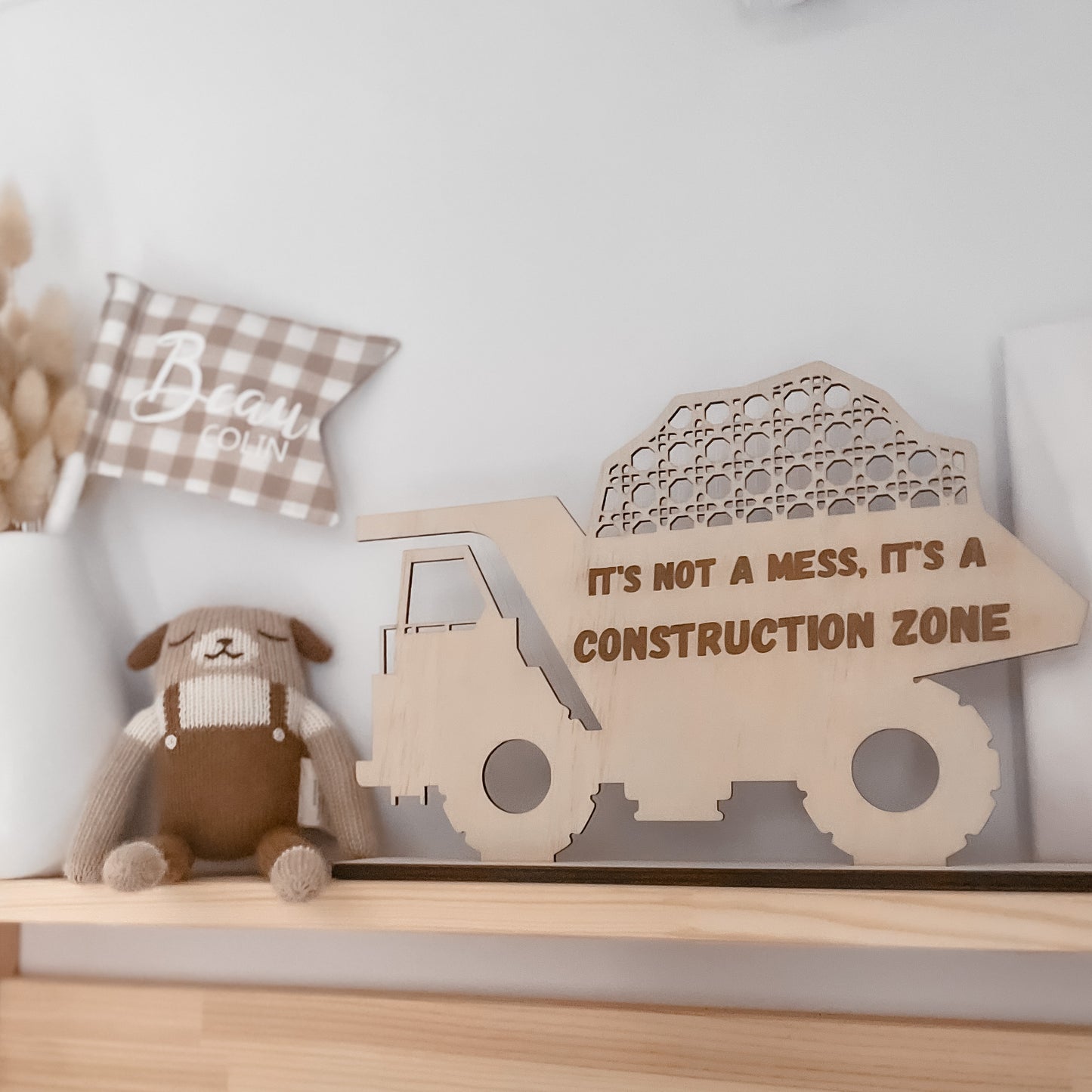 Wooden Rattan Look Construction Decors