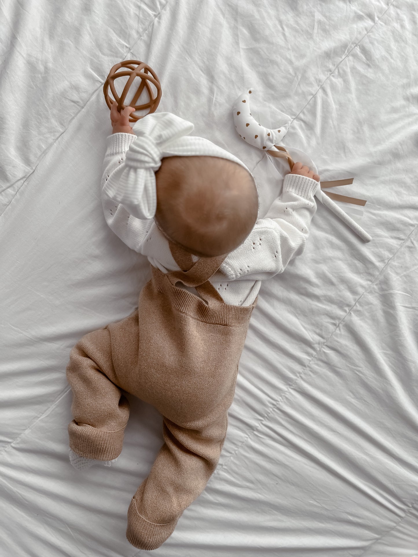 Toffee Marle Knit Overalls
