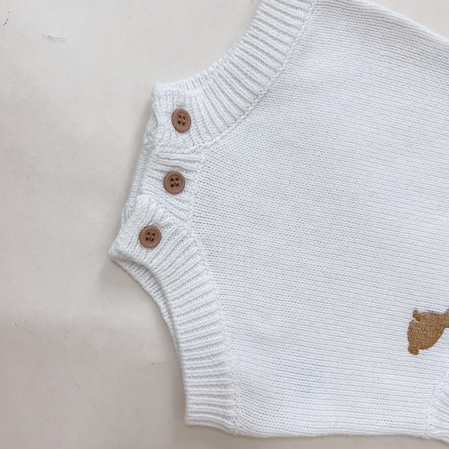 Knit Bunny Romper - Marshmallow