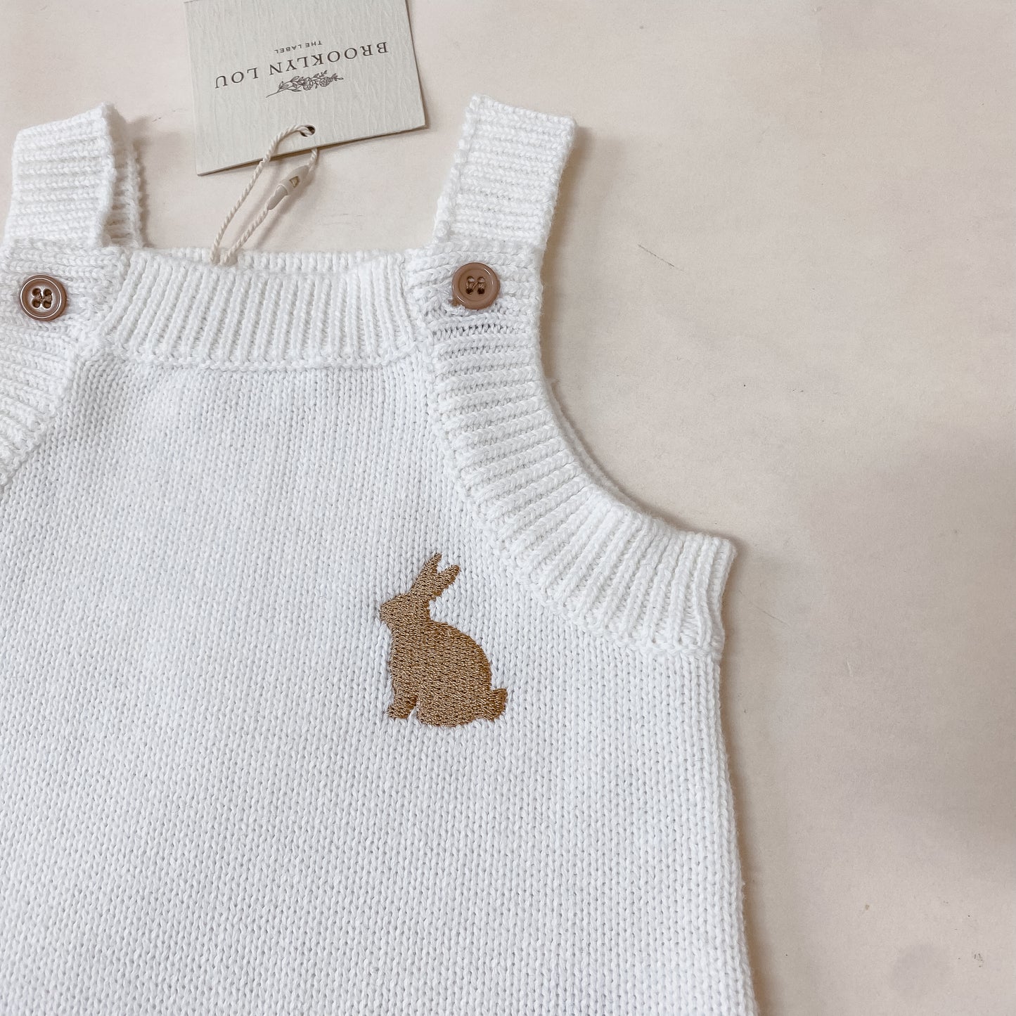 Knit Bunny Romper - Marshmallow