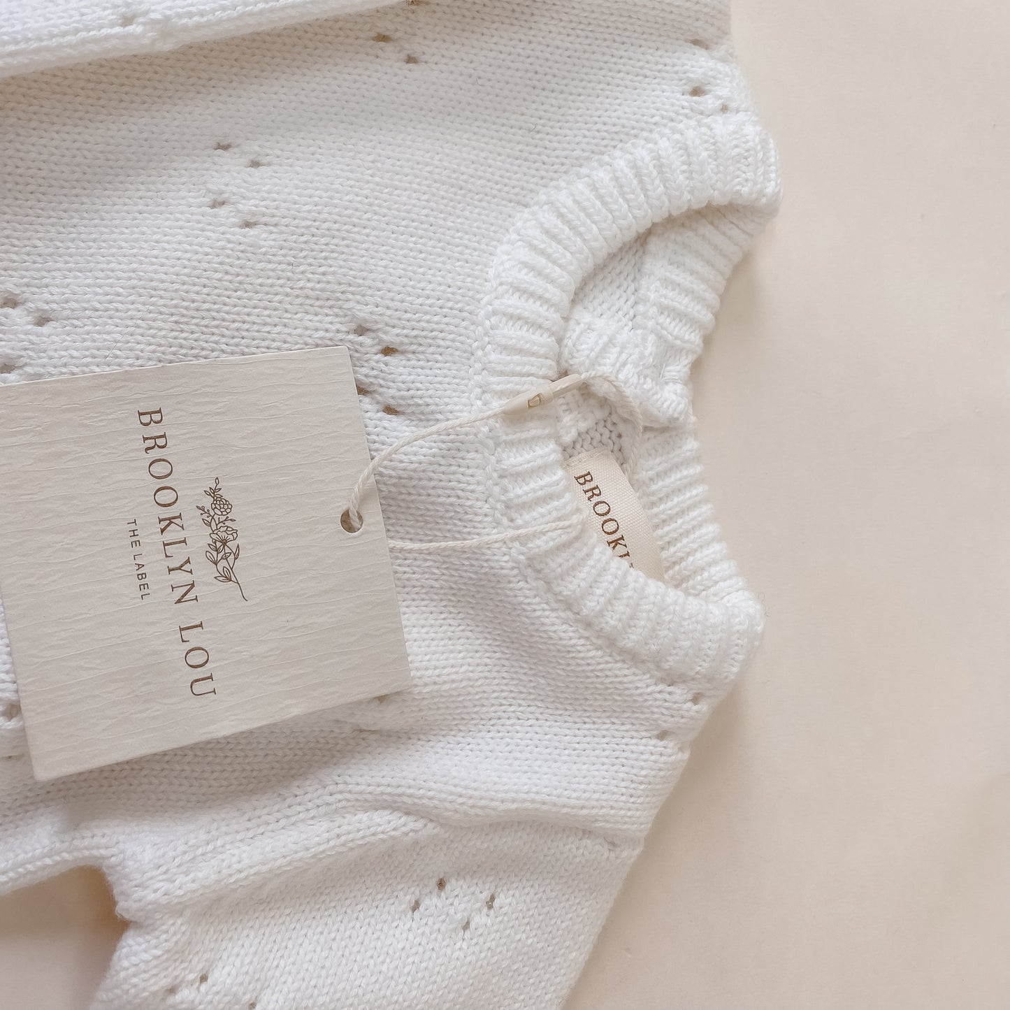 Knit Pointelle Romper - Marshallow