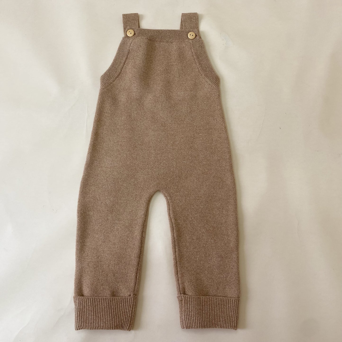 Toffee Marle Knit Overalls