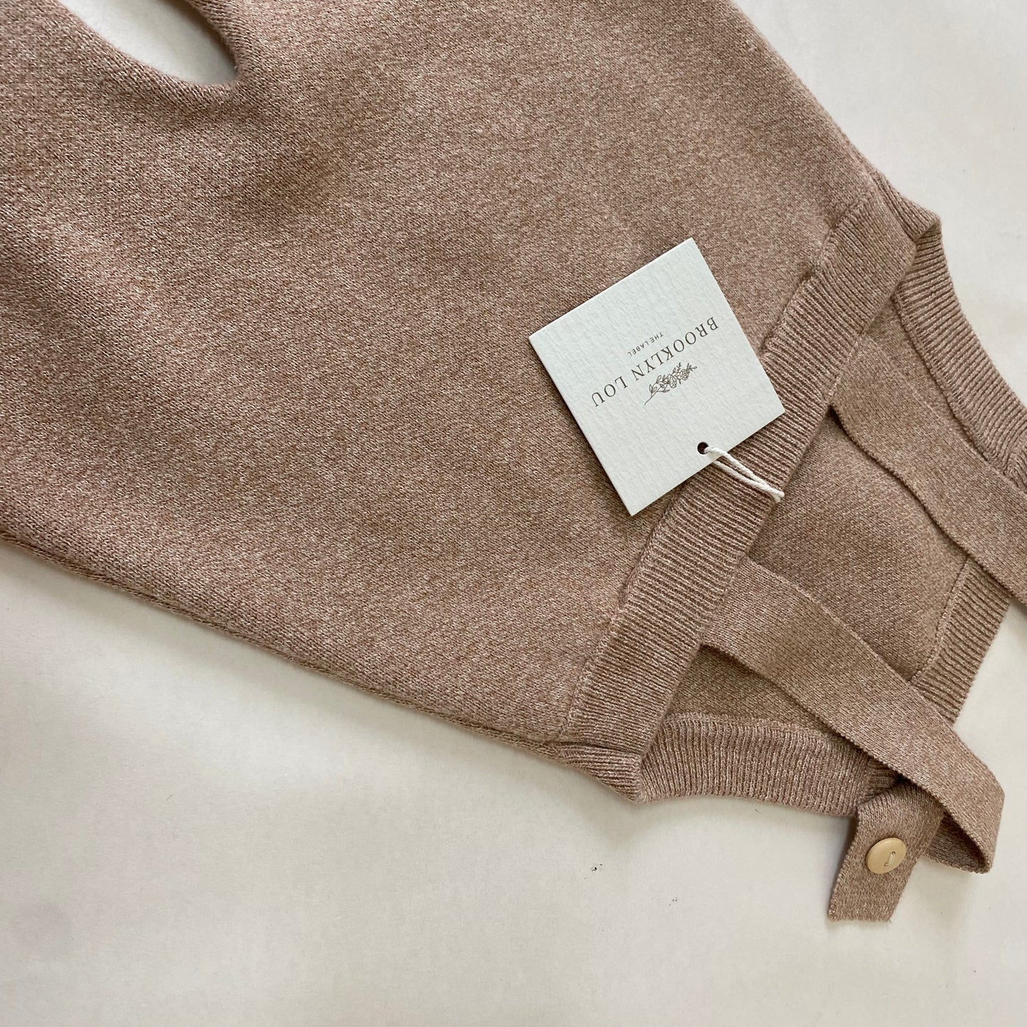 Toffee Marle Knit Overalls