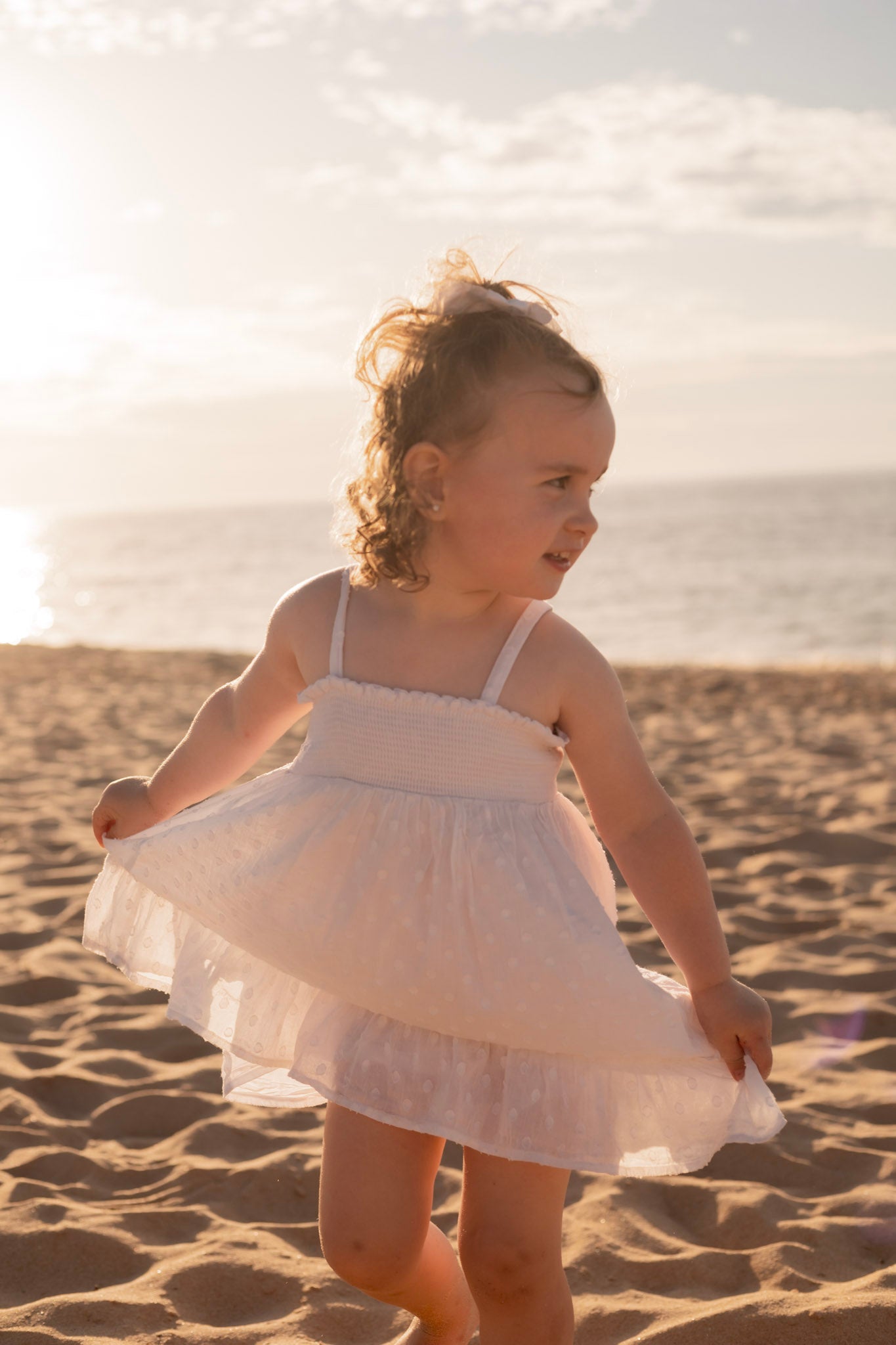 white dress, toddler dress, twirl skirt