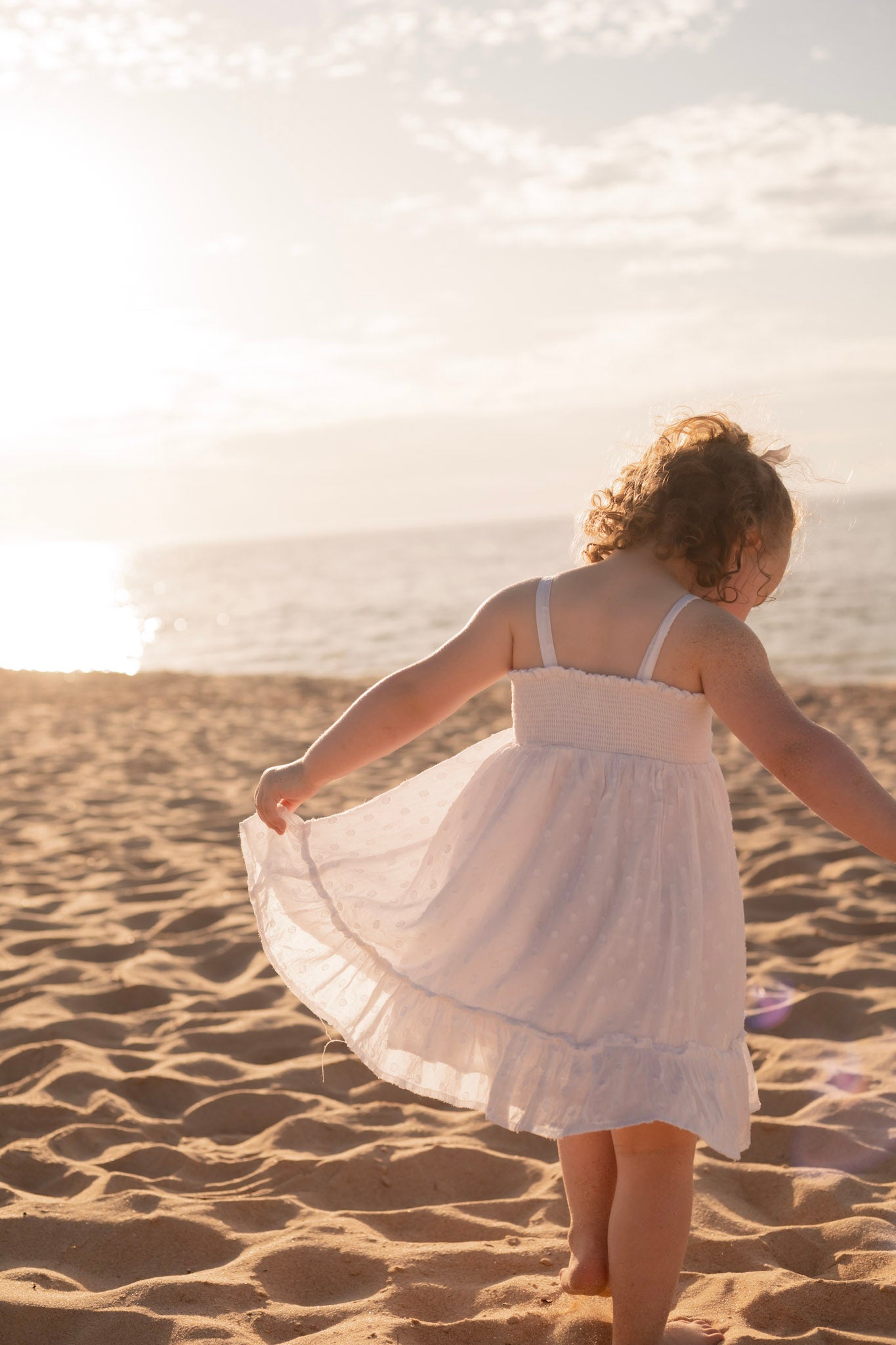 white dress, toddler dress, twirl skirt