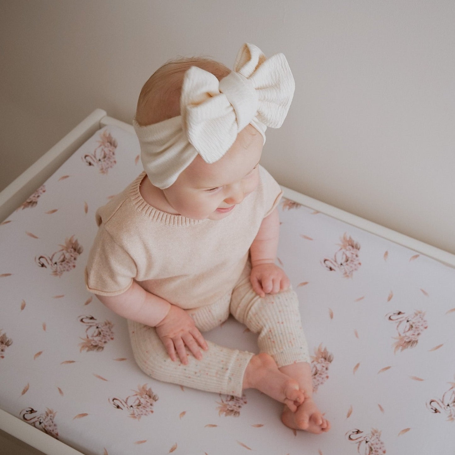 Swan Bassinet Sheet/ Change mat cover