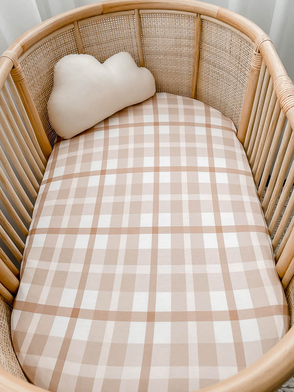 Earthy Plaid Bassinet Sheet/ Change mat cover