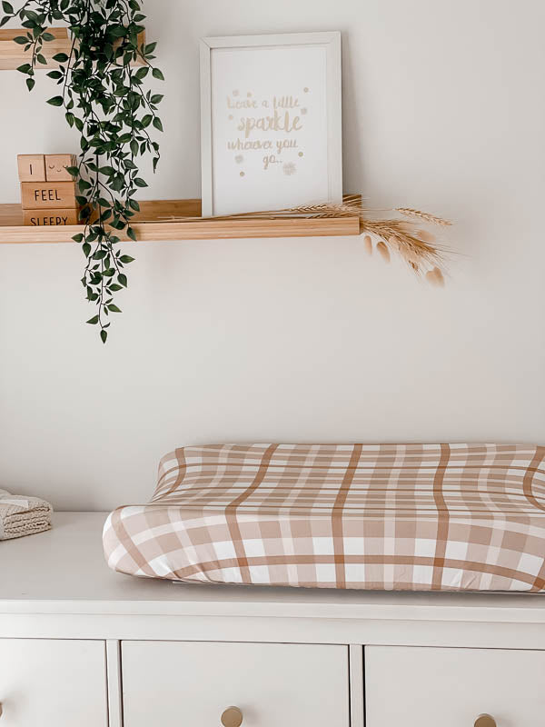 Earthy Plaid Bassinet Sheet/ Change mat cover