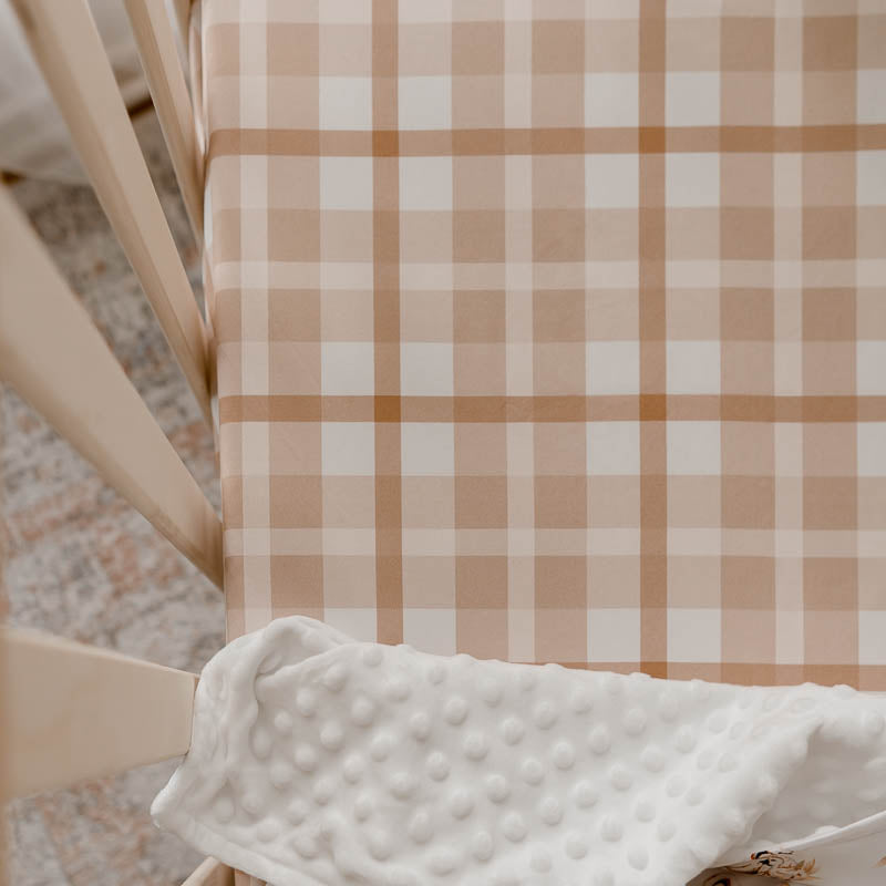 Earthy Plaid Fitted Cot Sheet