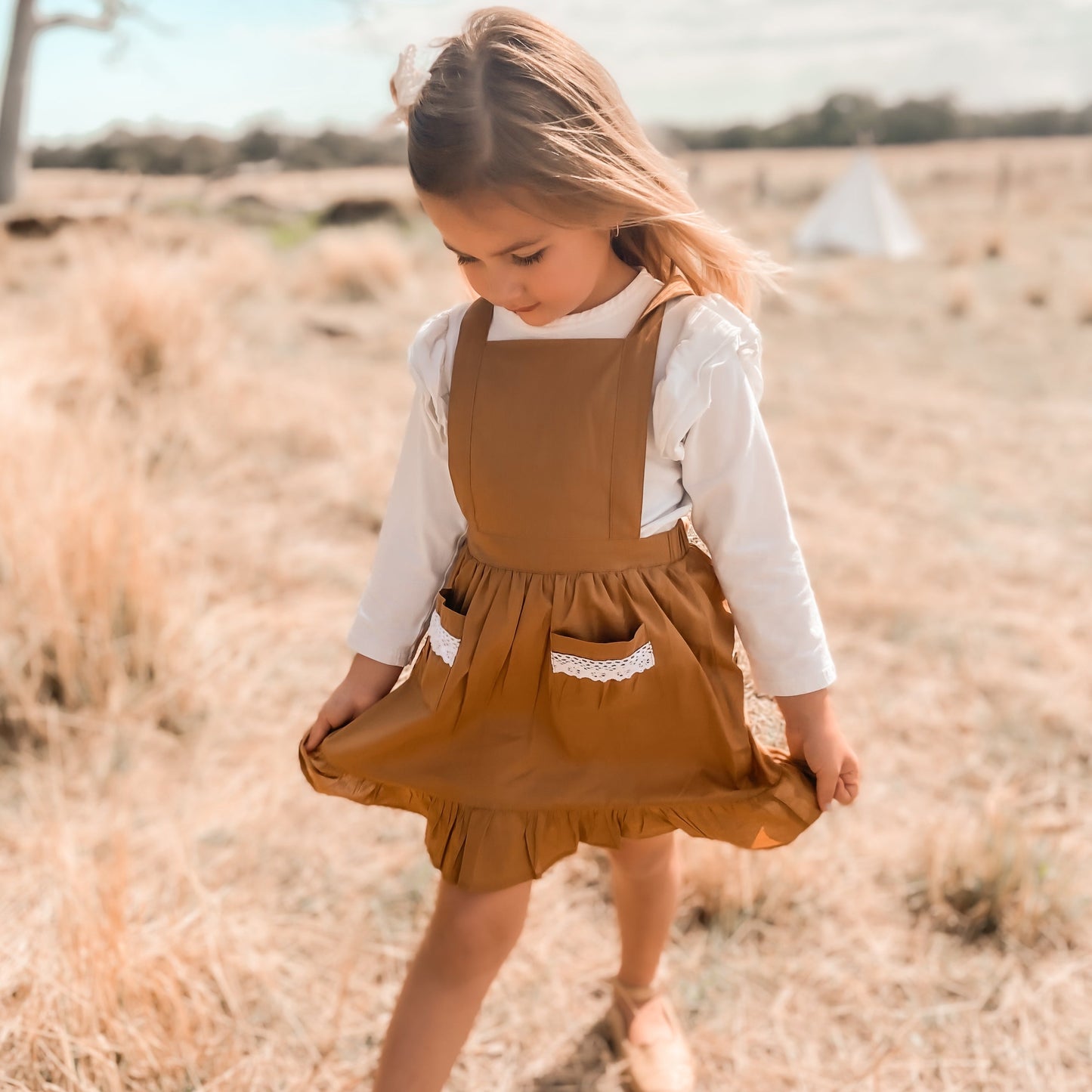 Blakely Pinafore - Hazelnut