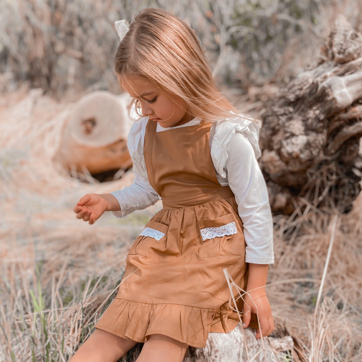 Blakely Pinafore - Hazelnut