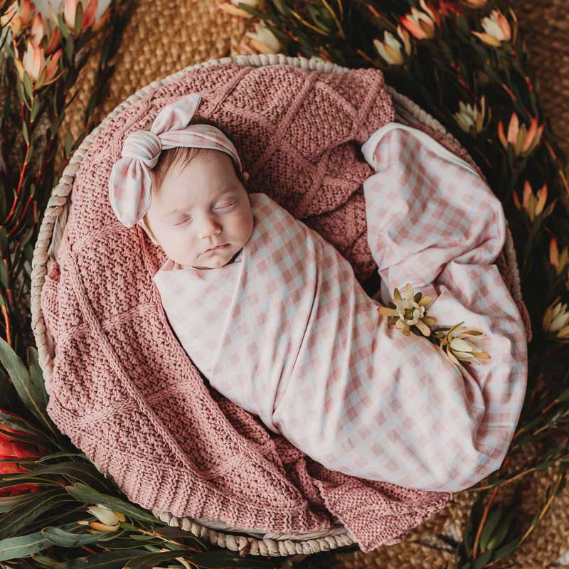 Rose Organic Knitted Blanket