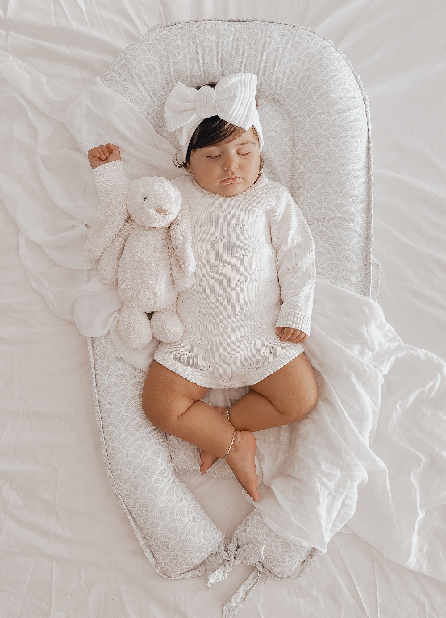 Knit Pointelle Romper - Marshallow