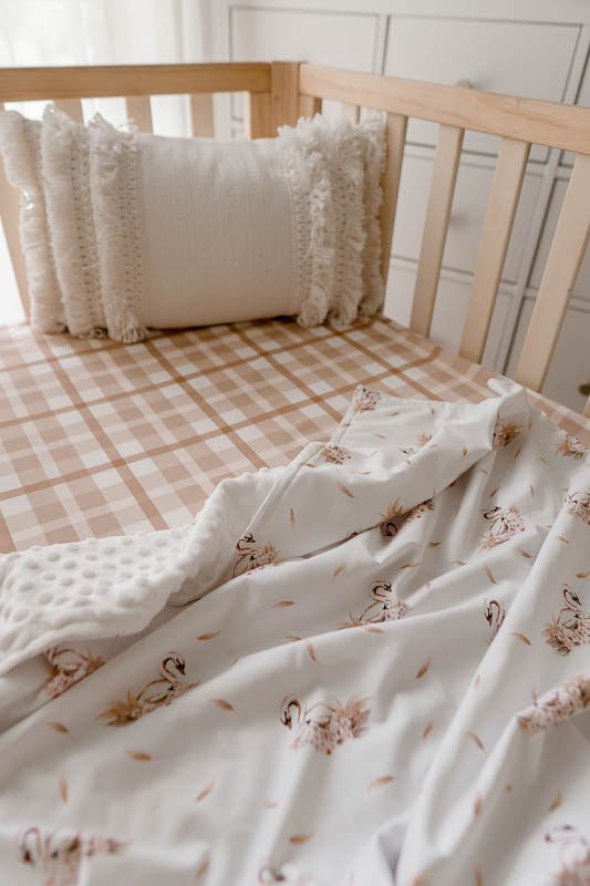 Earthy Plaid Fitted Cot Sheet