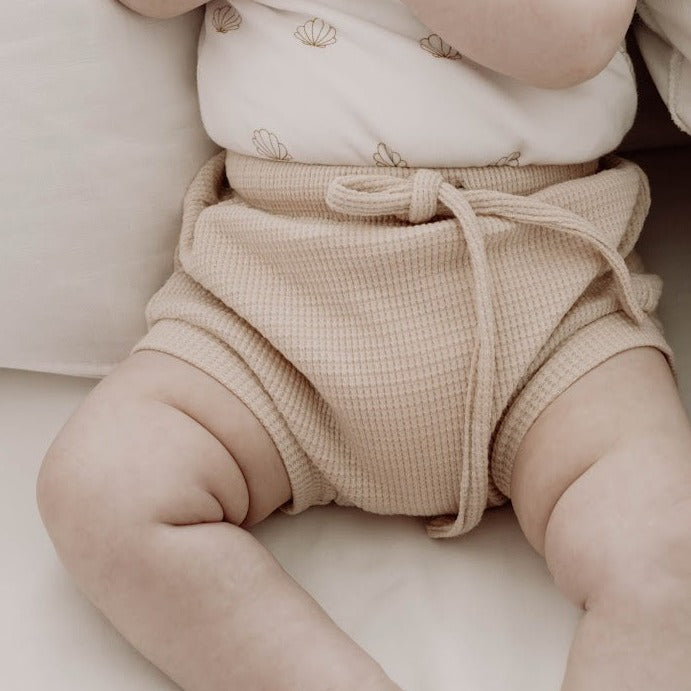 Woven Nude Waffle Shorts