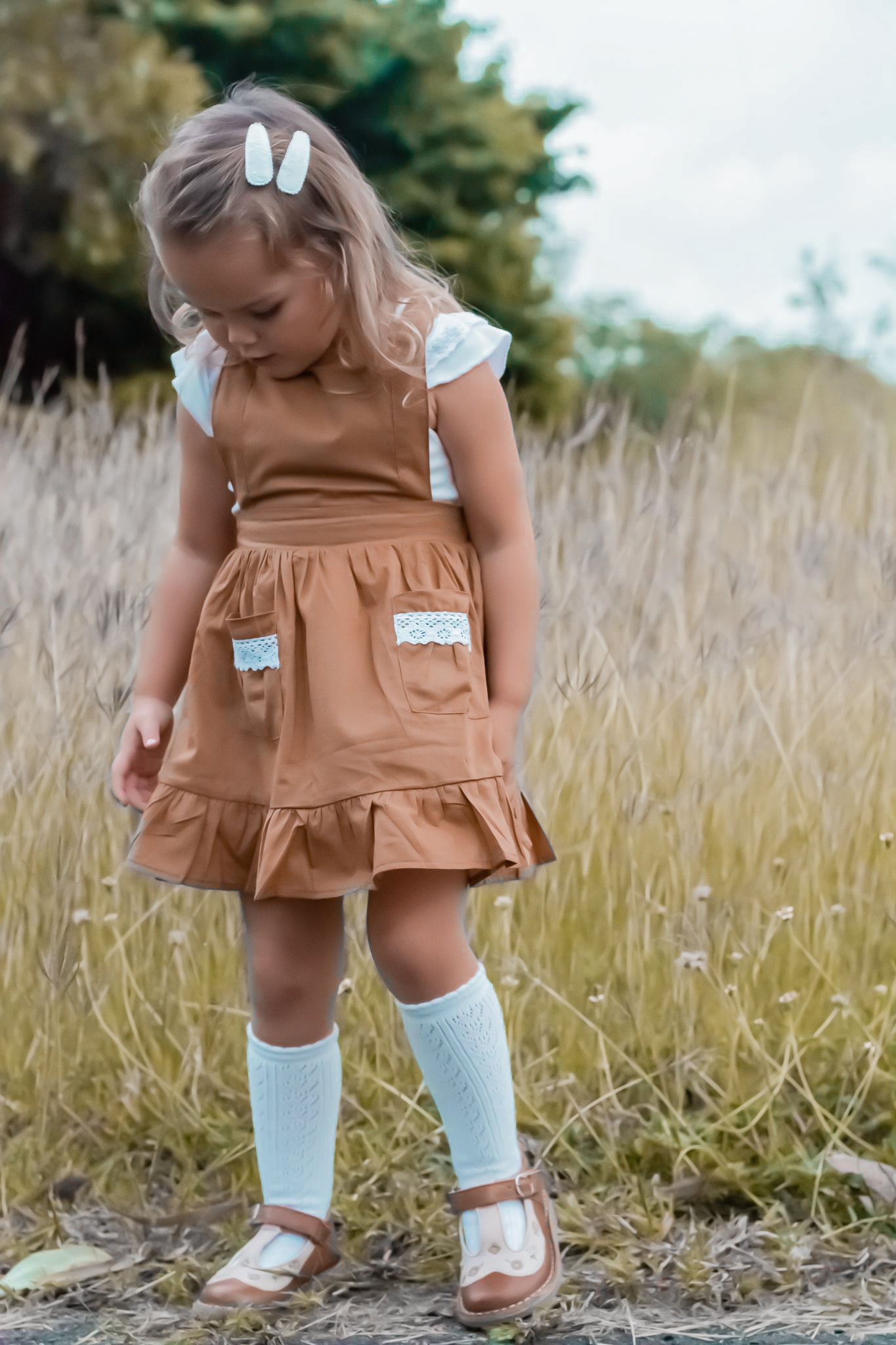 Blakely Pinafore - Hazelnut