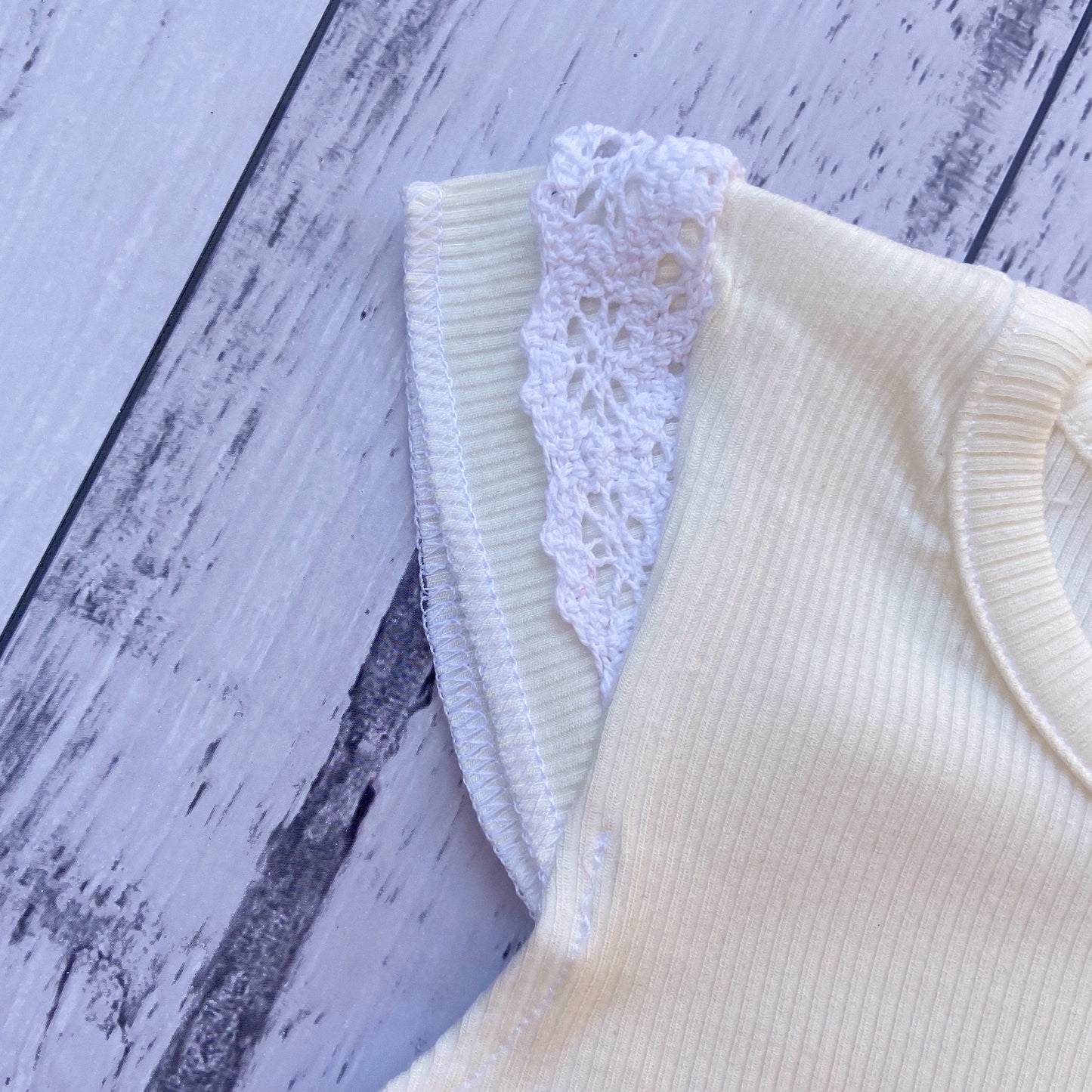 Brooklyn Ivory Ribbed Singlet/Suit