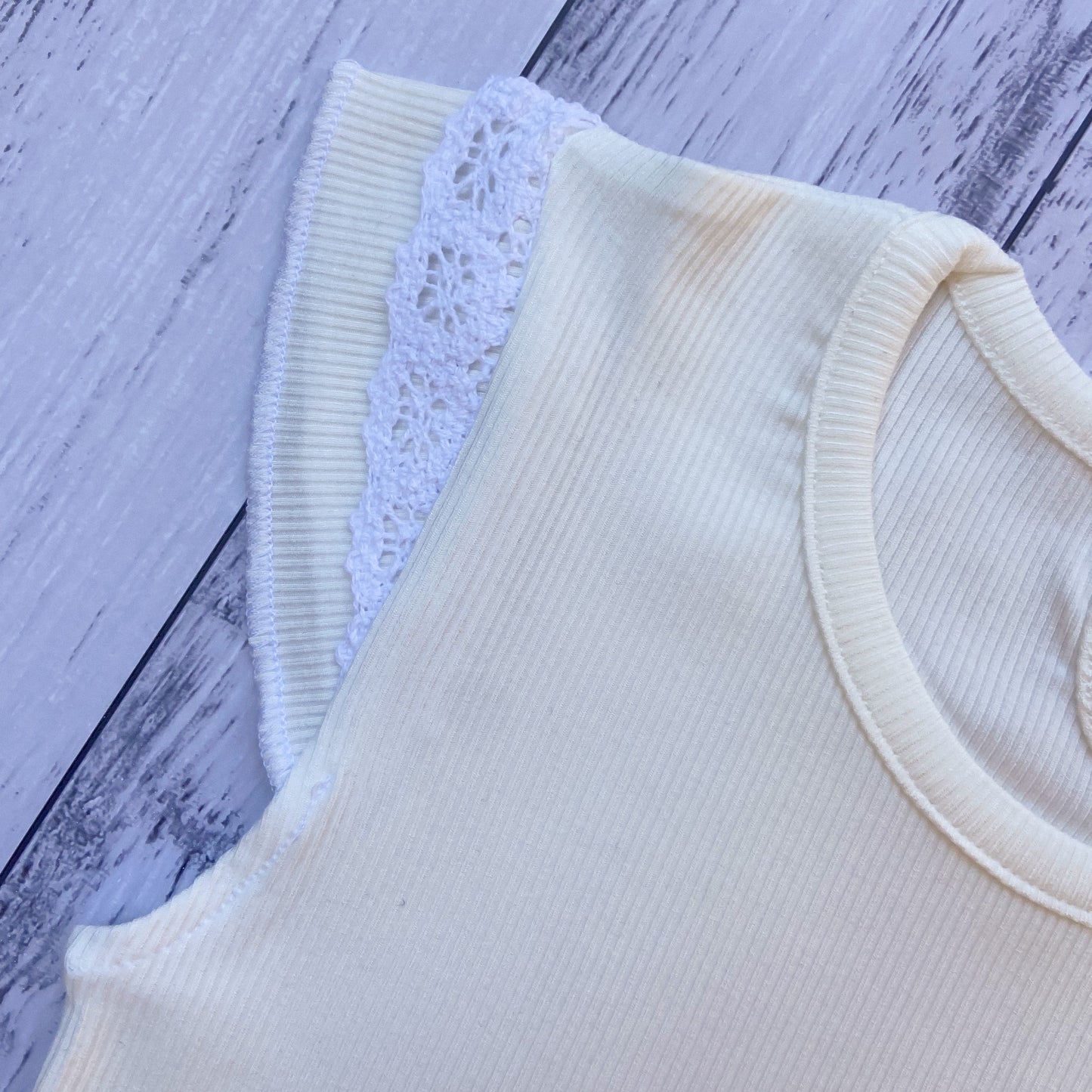 Brooklyn Ivory Ribbed Singlet/Suit