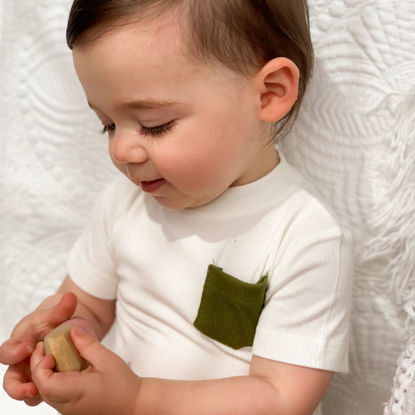 Angus S/Sleve Bodysuit - Ghost Gum